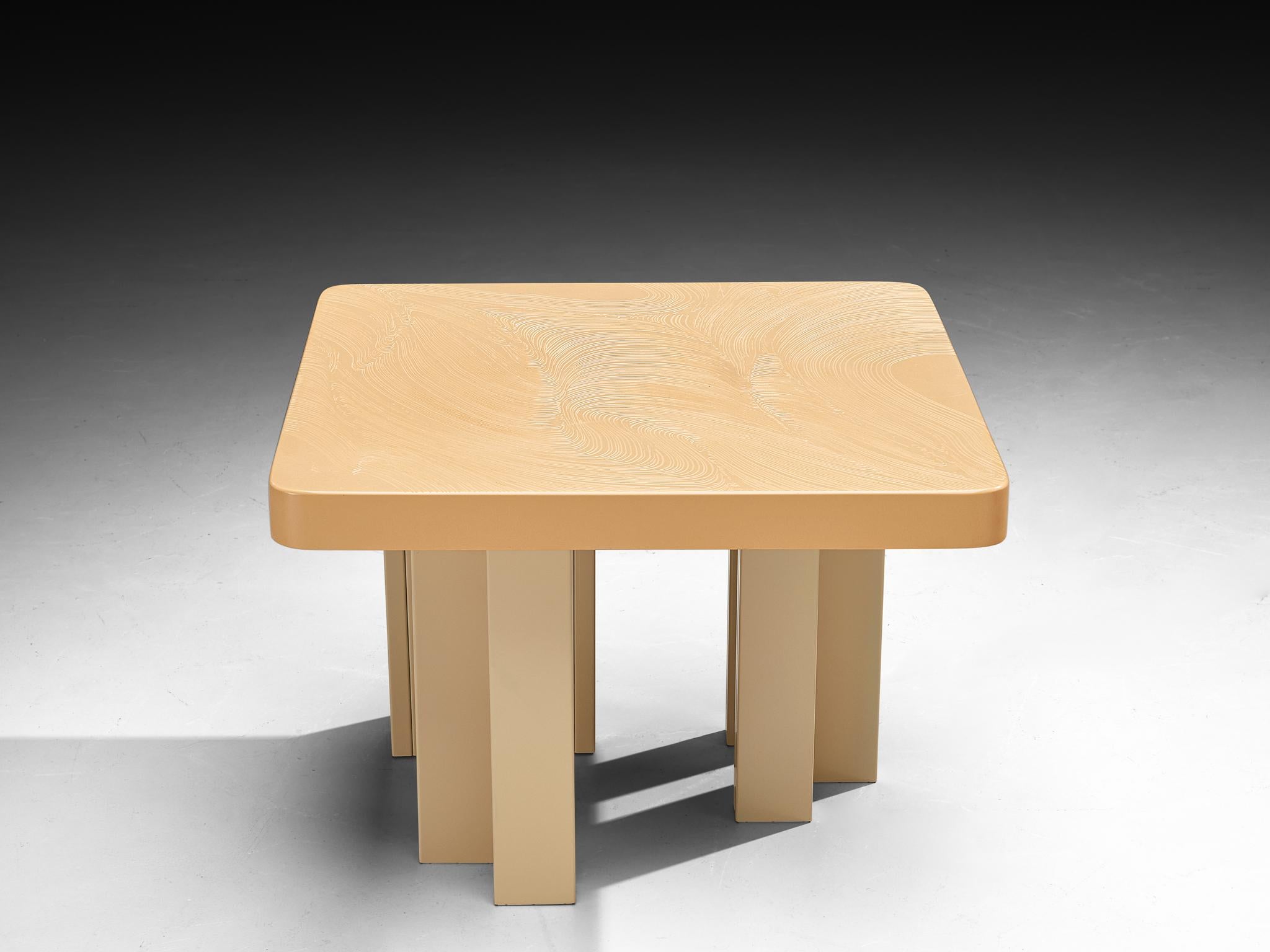Late 20th Century Jean Claude Dresse Pair of Side Tables in Off-White Resin For Sale