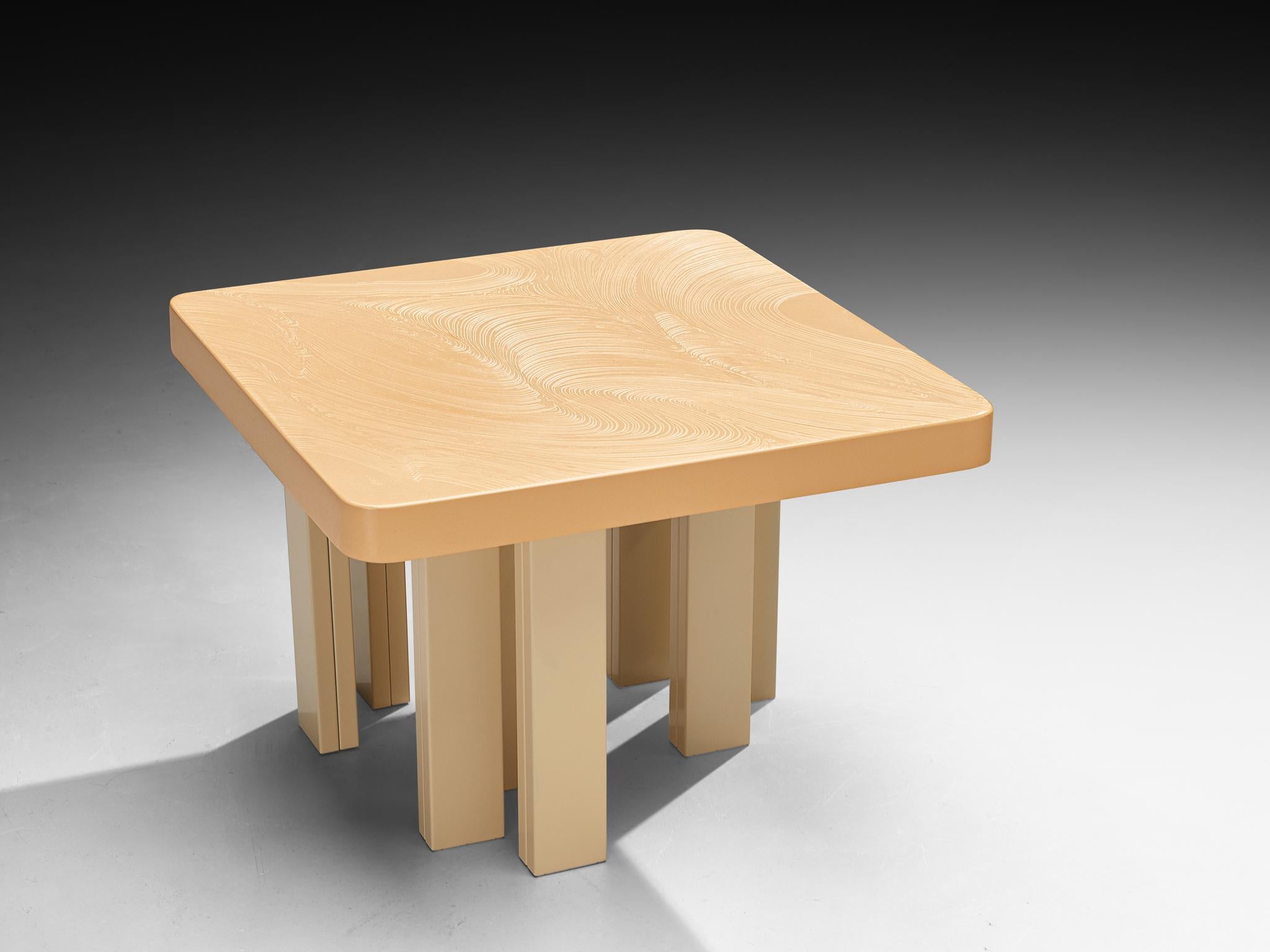Jean Claude Dresse Pair of Side Tables in Off-White Resin For Sale 2
