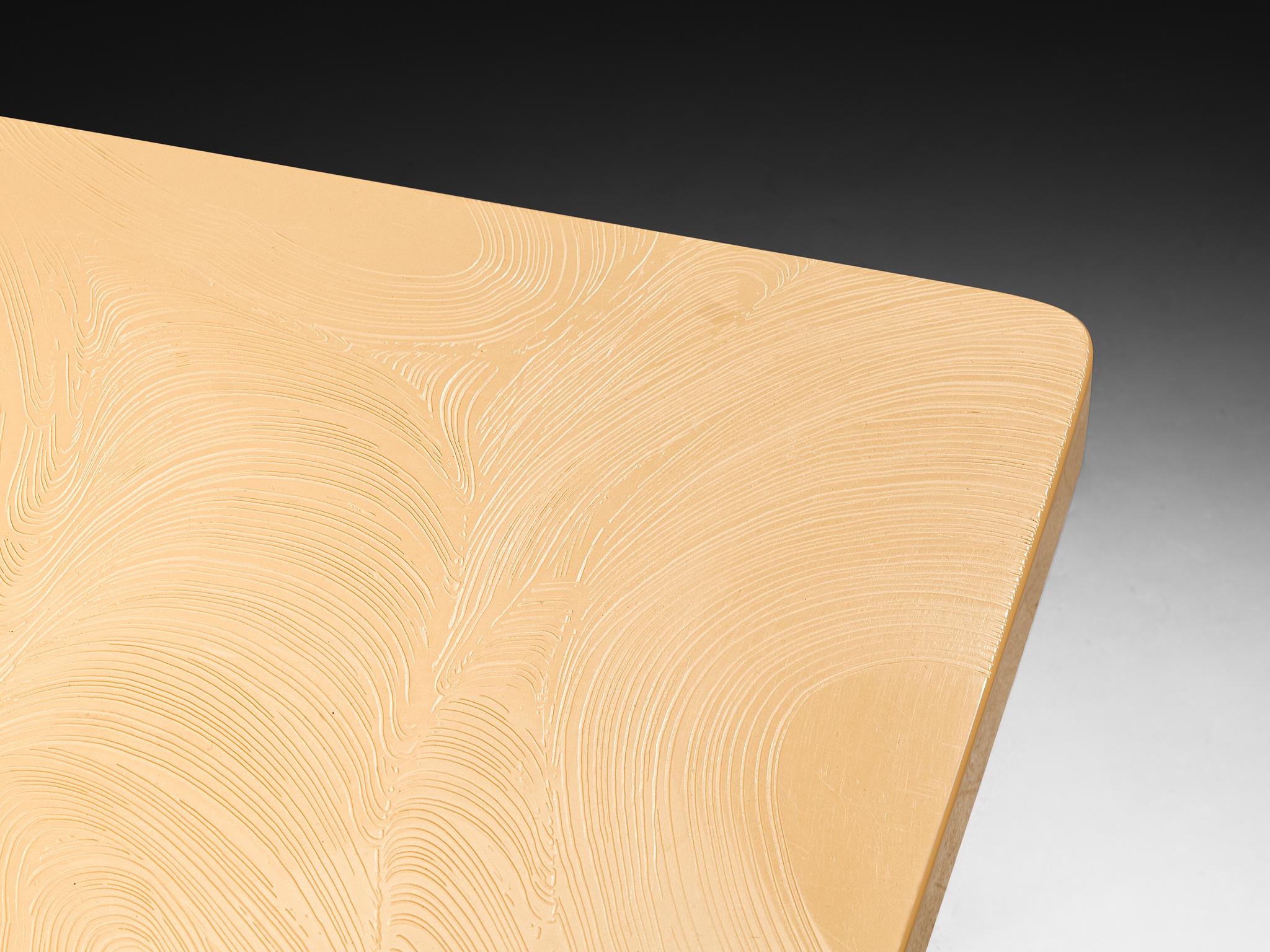 Jean Claude Dresse Pair of Side Tables in Off-White Resin For Sale 4