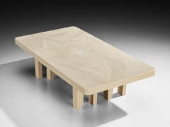 Jean Claude Dresse Table basse rectangulaire en résine Off-White