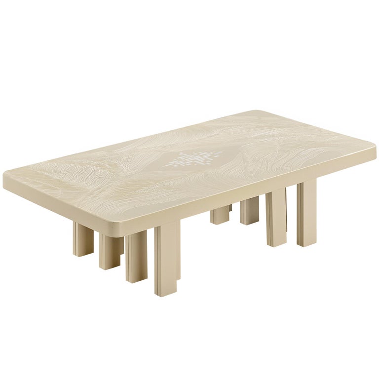 Fernand Dresse Lacquered Resin Coffee Table with Agate Fernand Dresse Lacquered Resin Coffee Table with Agate