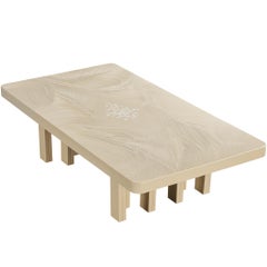Jean Claude Dresse Table basse rectangulaire en résine Off-White