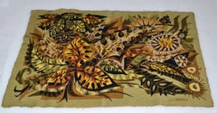 Jean-Claude Duprez Handwoven French Wool & Cotton Tapestry Fall Leaves 1960