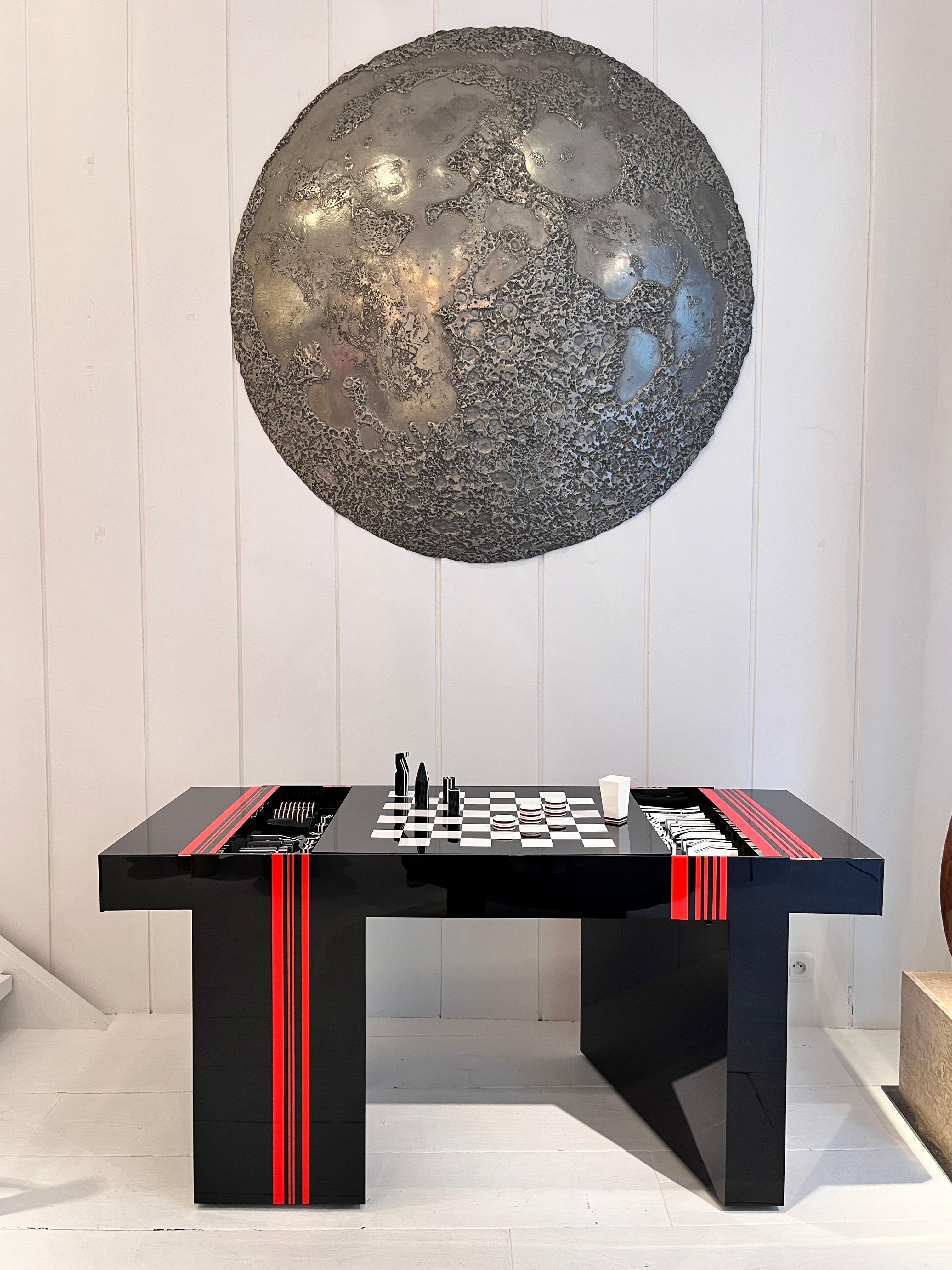 Jean-Claude Farhi Methacrylate Game Table, Unique Piece For Sale 6