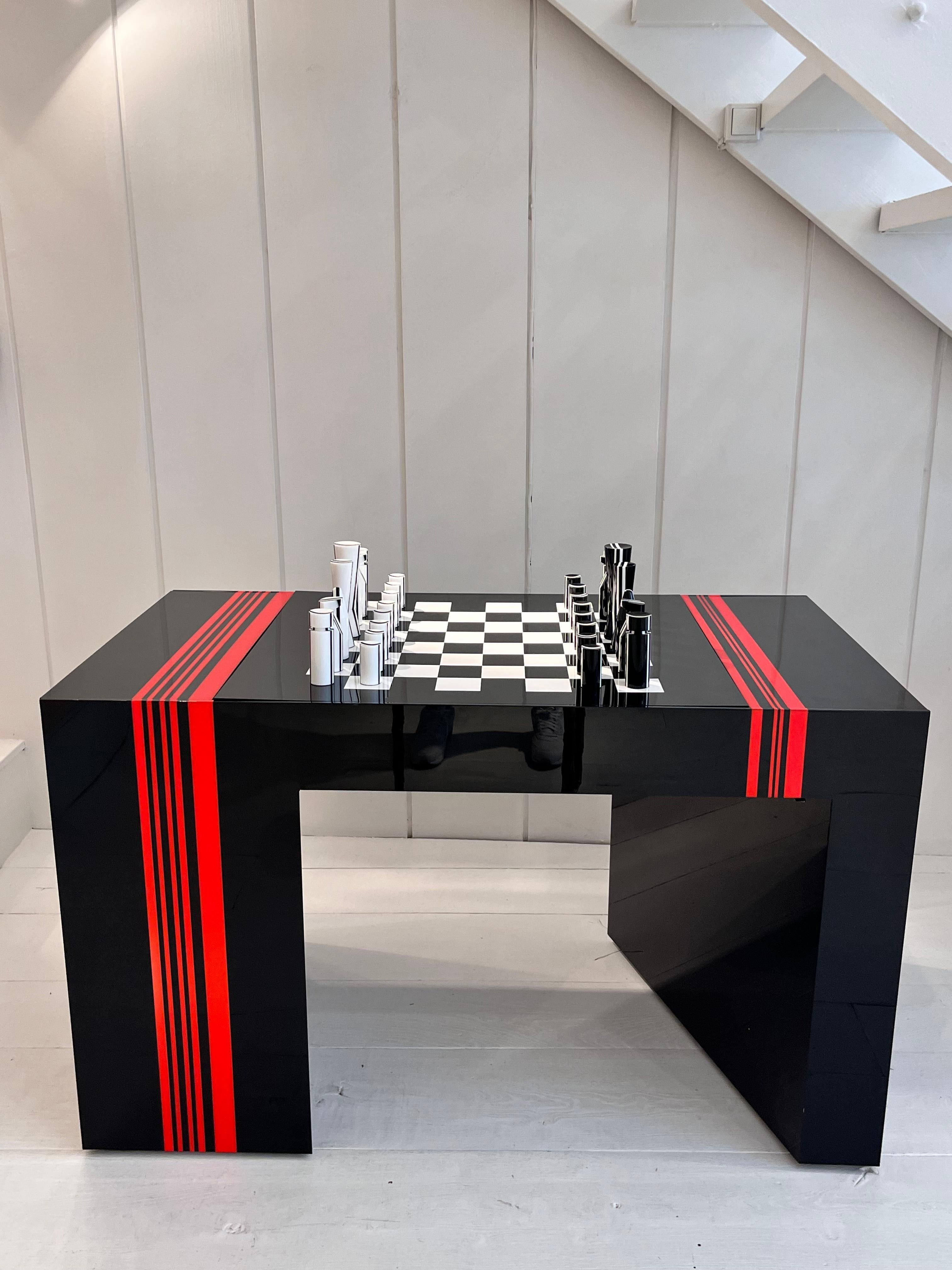 Lucite Jean-Claude Farhi Methacrylate Game Table, Unique Piece For Sale