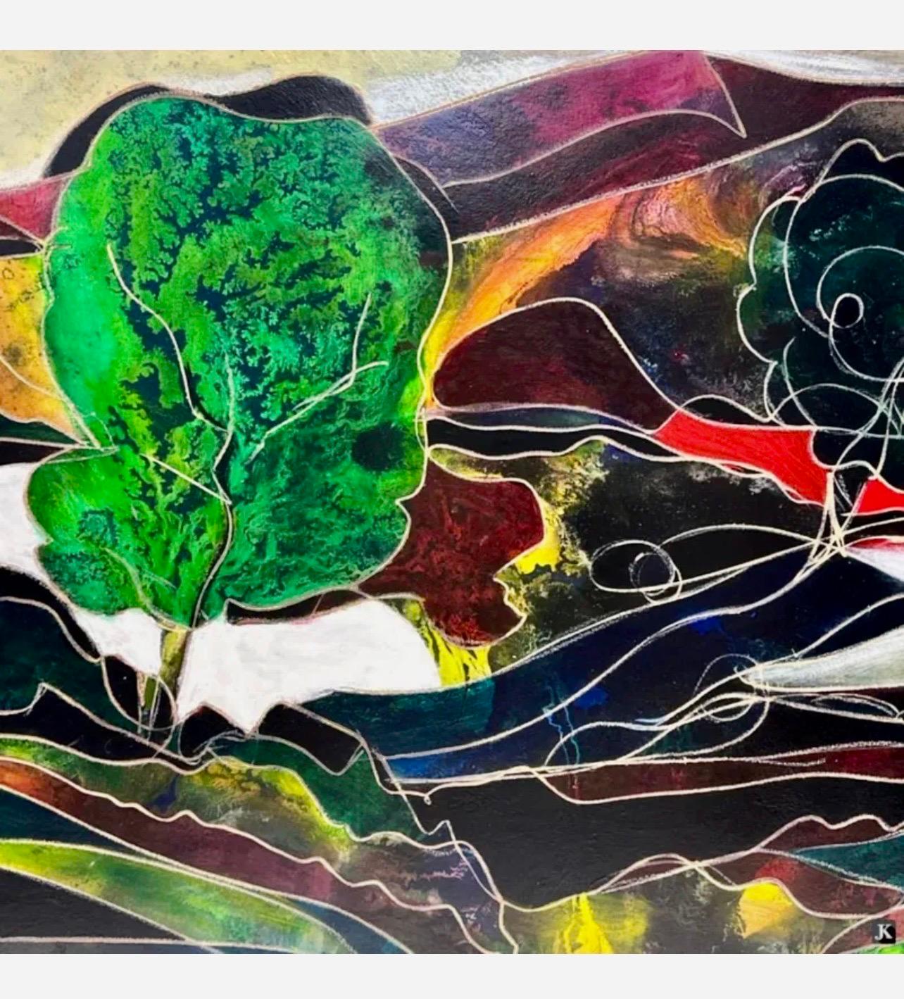 Grande pittura ad olio espressionista intagliata a mano su pannello di Wood Jean-Claude Gaugy in vendita 12