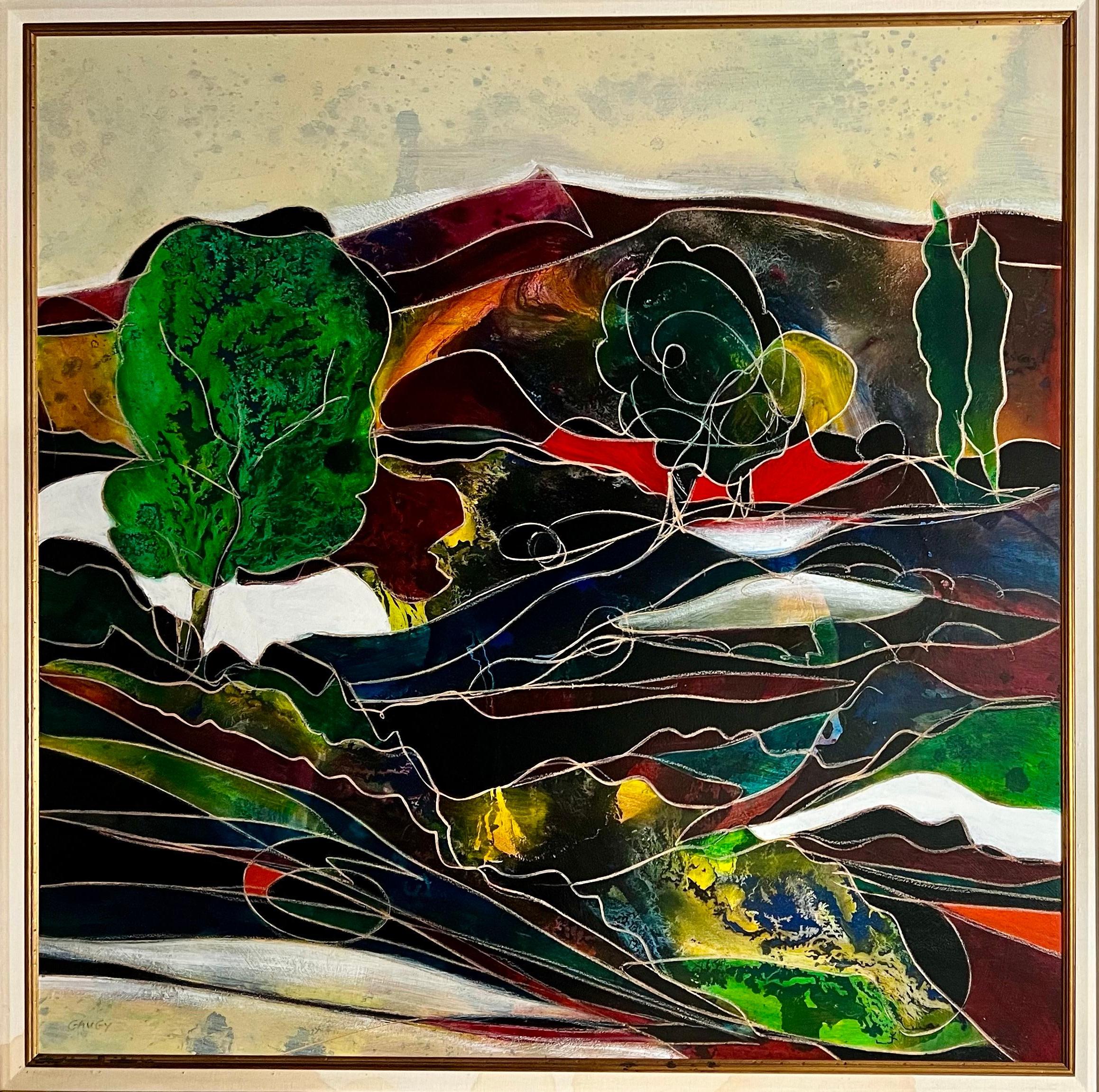 Grande pittura ad olio espressionista intagliata a mano su pannello di Wood Jean-Claude Gaugy in vendita 3