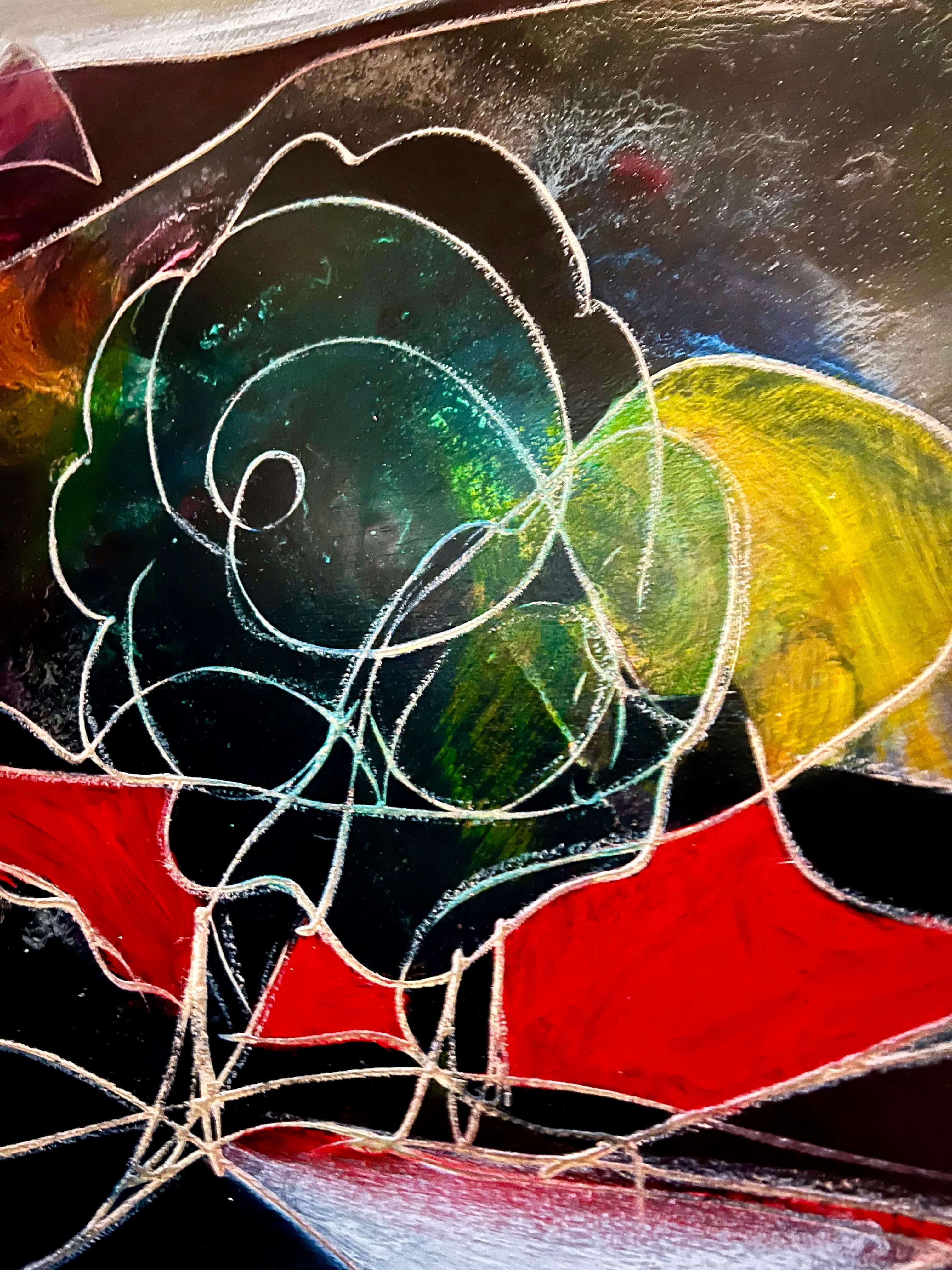 Grande pittura ad olio espressionista intagliata a mano su pannello di Wood Jean-Claude Gaugy in vendita 8