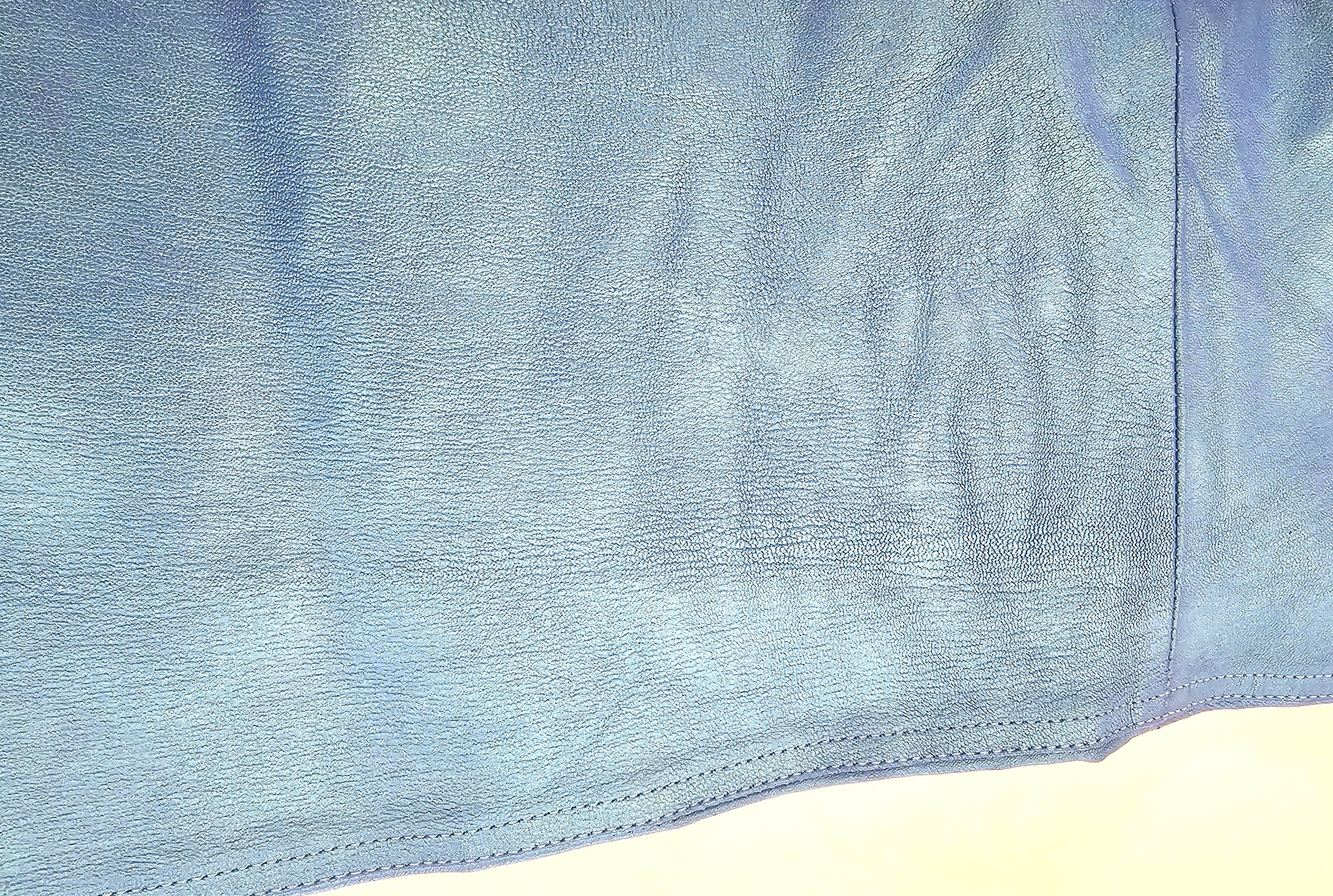 Jean-Claude Jitrois 1990 Pantalon évasé en cuir bleu métallisé en vente 3