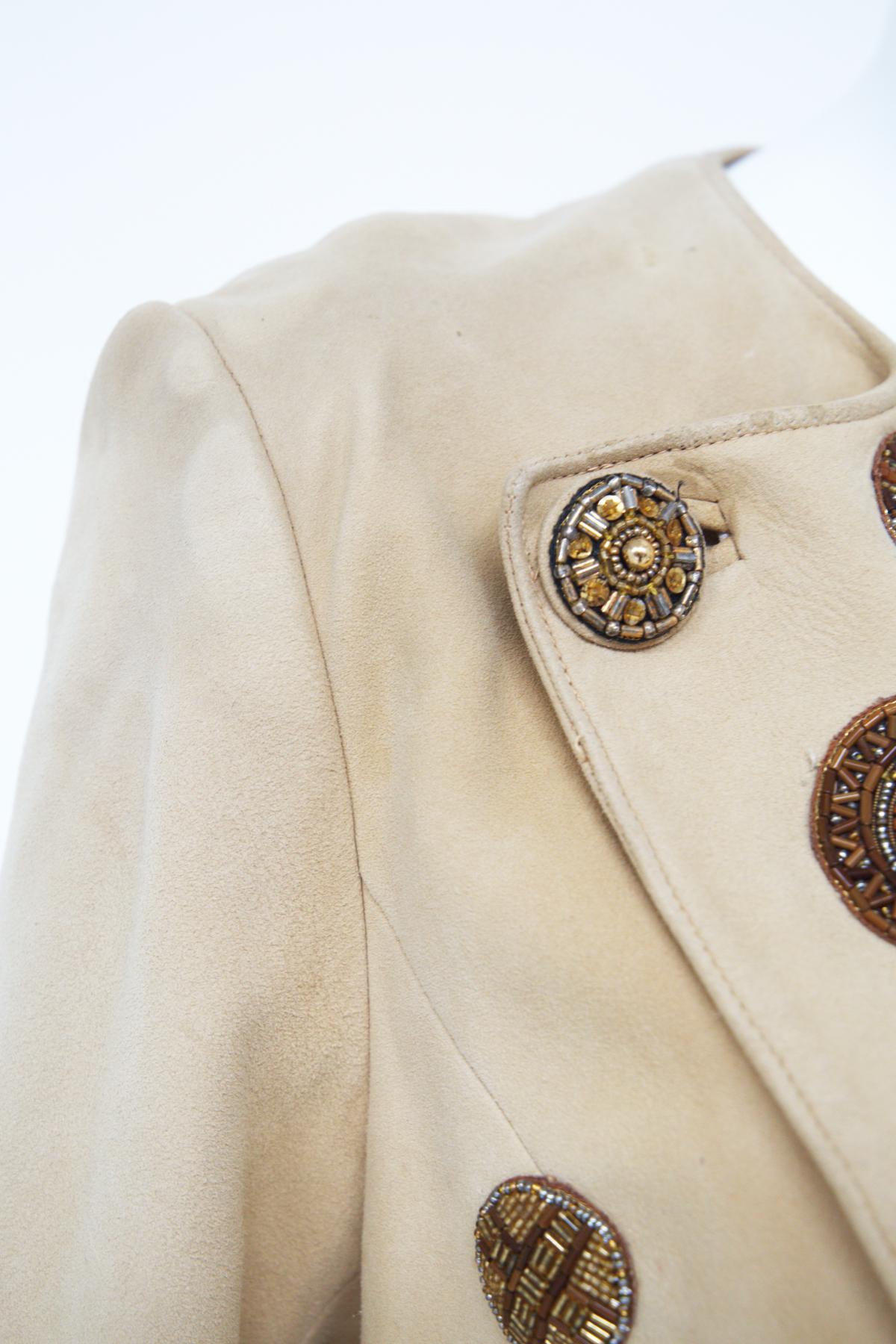 Jean-Claude Jitrois Beaded Suede Jacket For Sale 5