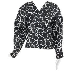 Jean Claude Jitrois - Veste en cuir imprimé animal noir et blanc, années 1980