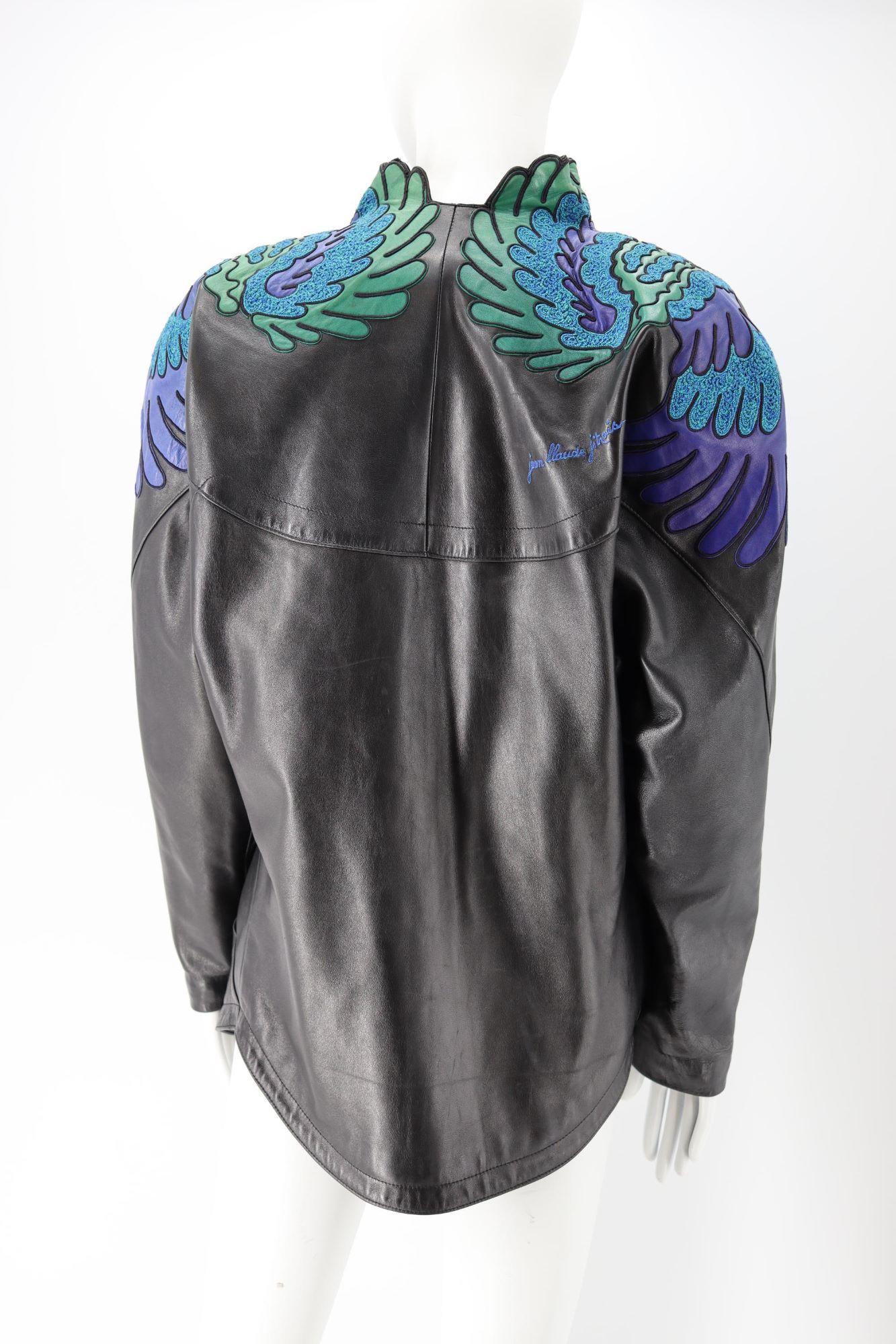 Jean Claude Jitrois Black Leather Jacket In Good Condition In PARIS, FR