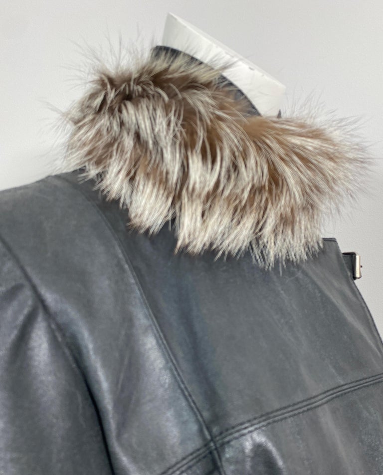 Ocelot Belstaff Jacke Pelz Jean Claude Jitrois Schwarzer Nappa