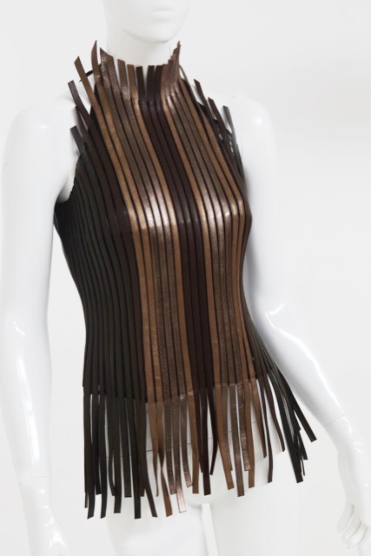 Jean-Claude Jitrois Brown Leather Vintage Corsage For Sale at 1stDibs ...