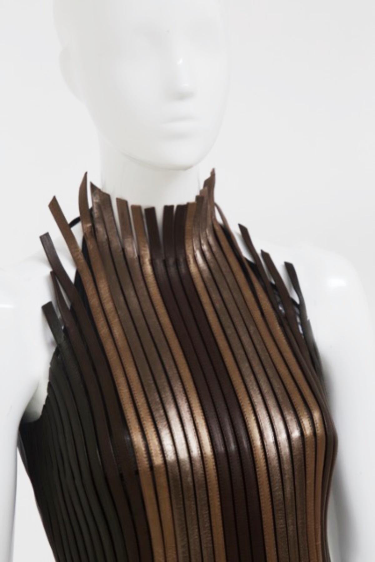 Jean-Claude Jitrois Brown Leather Vintage Corsage For Sale at 1stDibs ...