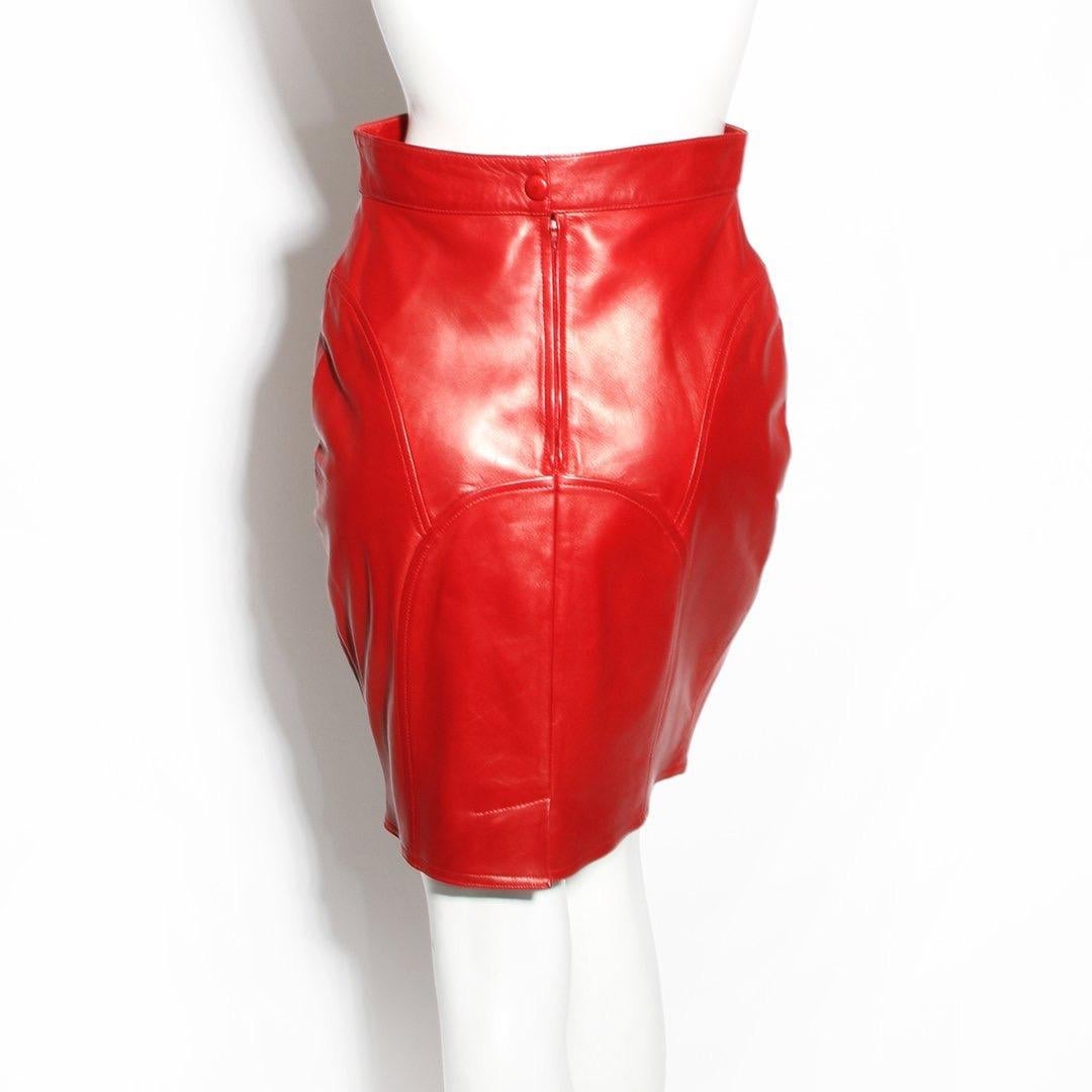 house of cb red leather dress