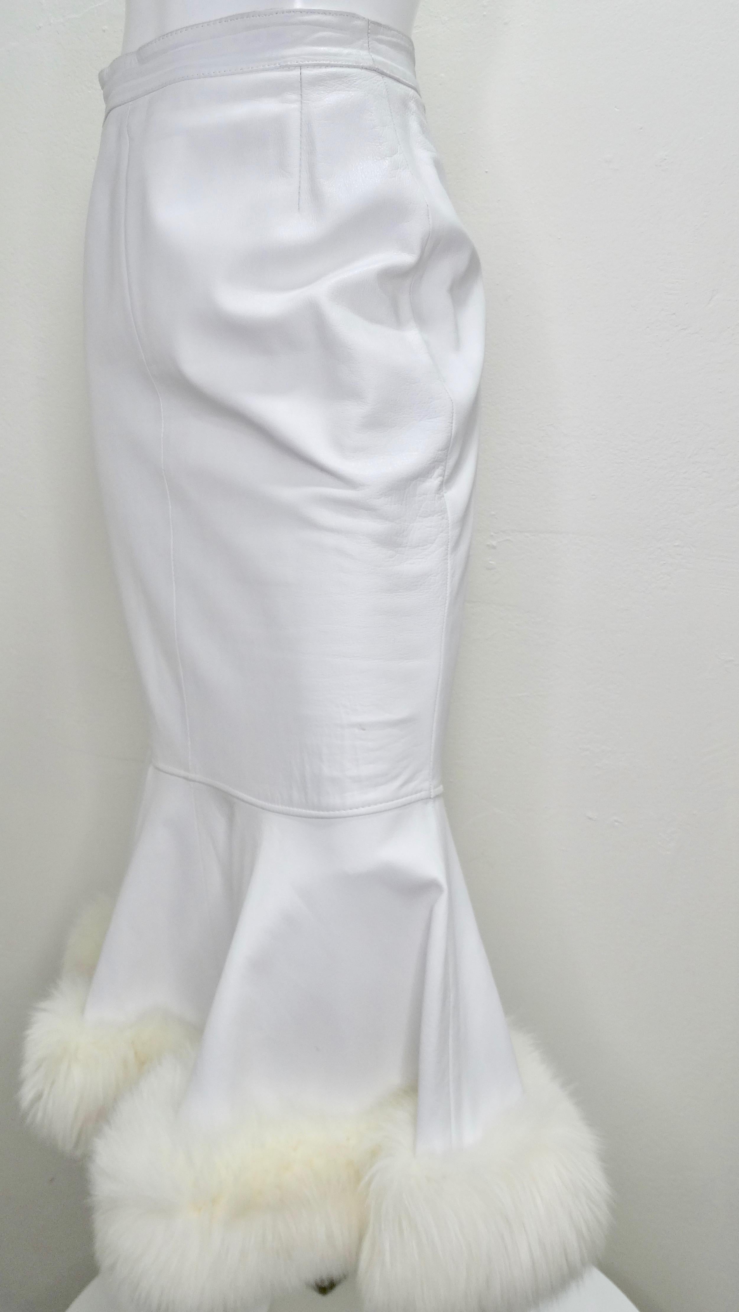 Jean-Claude Jitrois - Jupe haute couture en cuir bordée de fourrure  Unisexe en vente