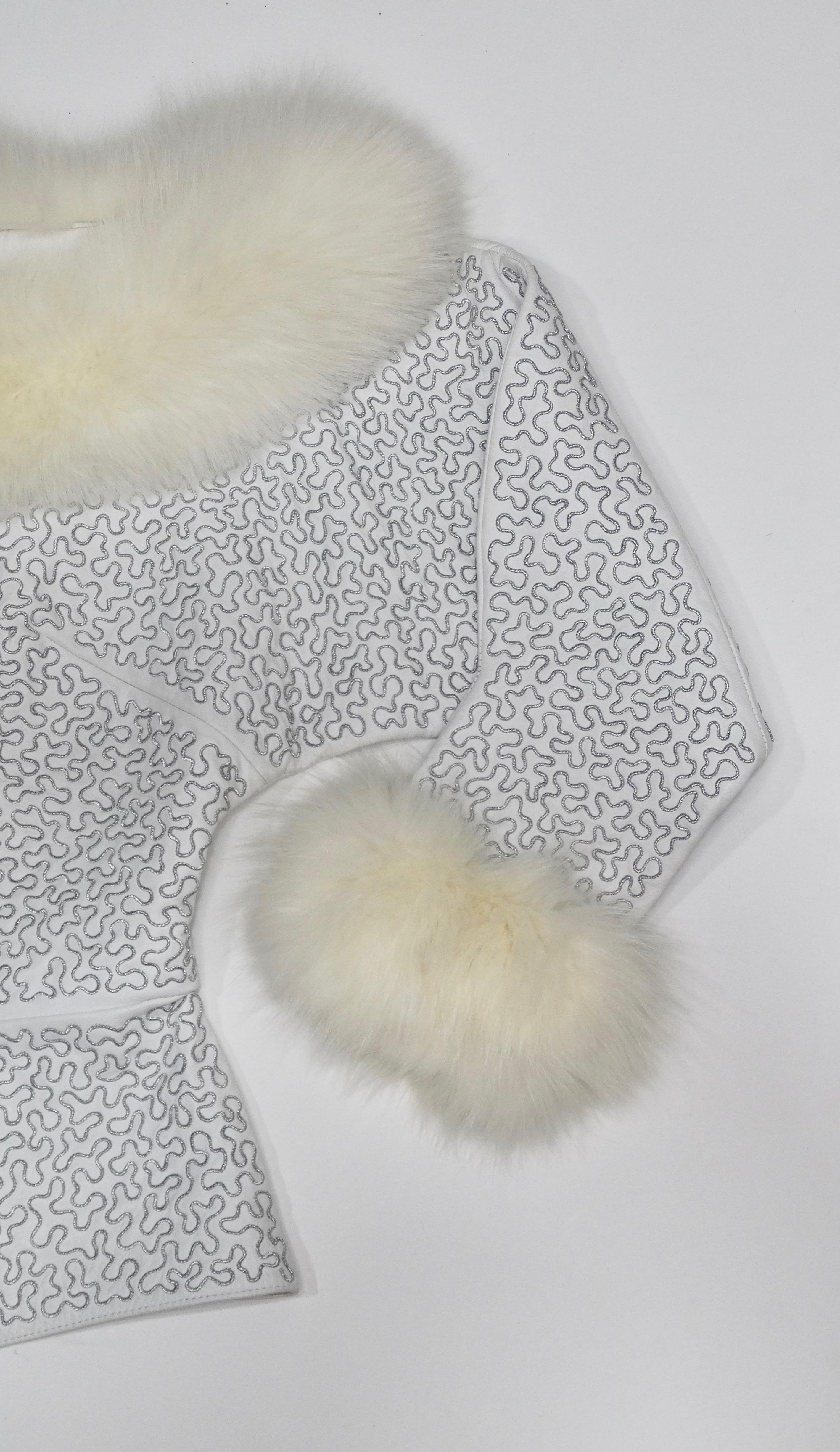 Haut en cuir blanc Jean-Claude Jitrois Couture  en vente 6