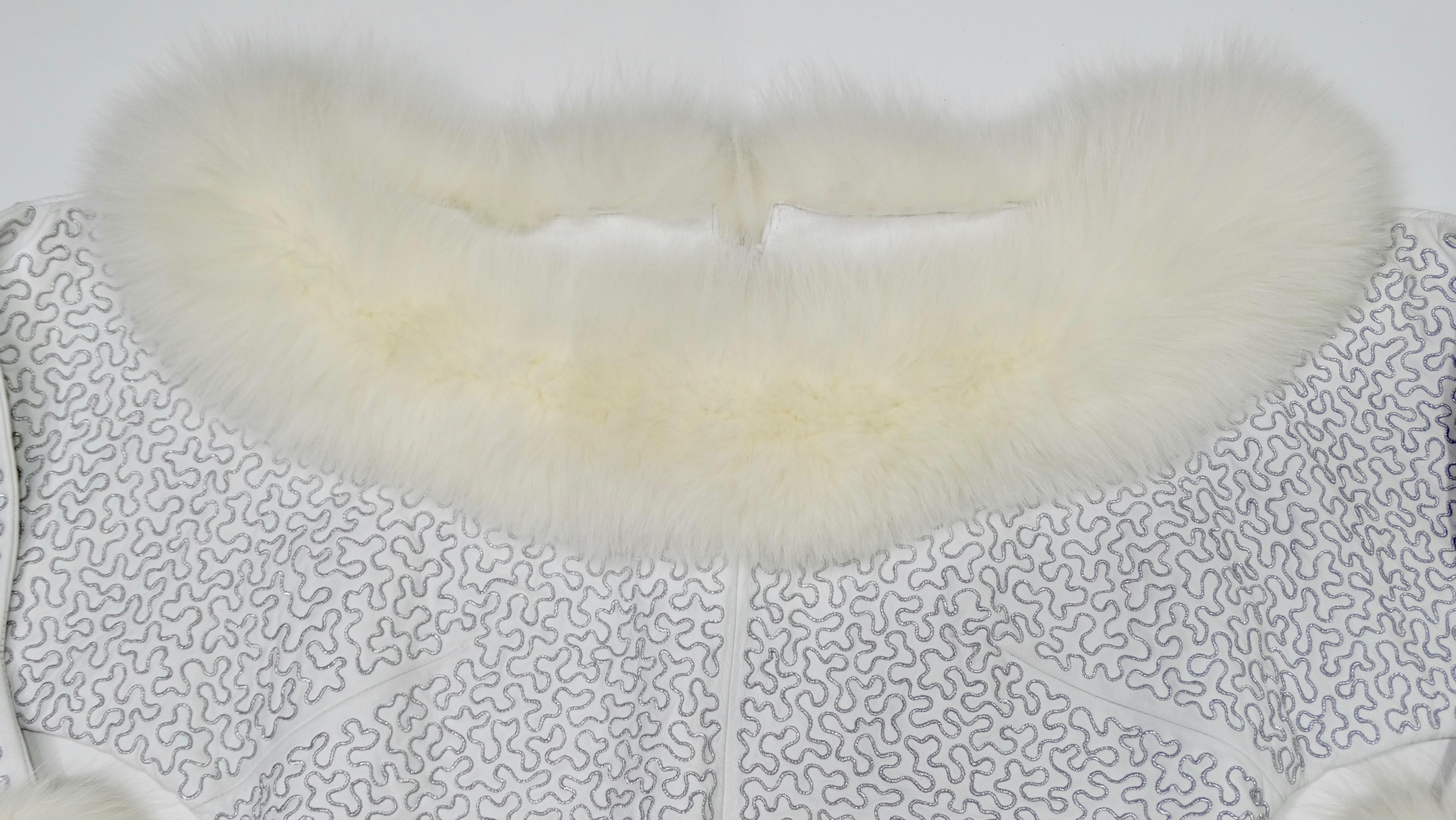 Haut en cuir blanc Jean-Claude Jitrois Couture  Bon état - En vente à Scottsdale, AZ