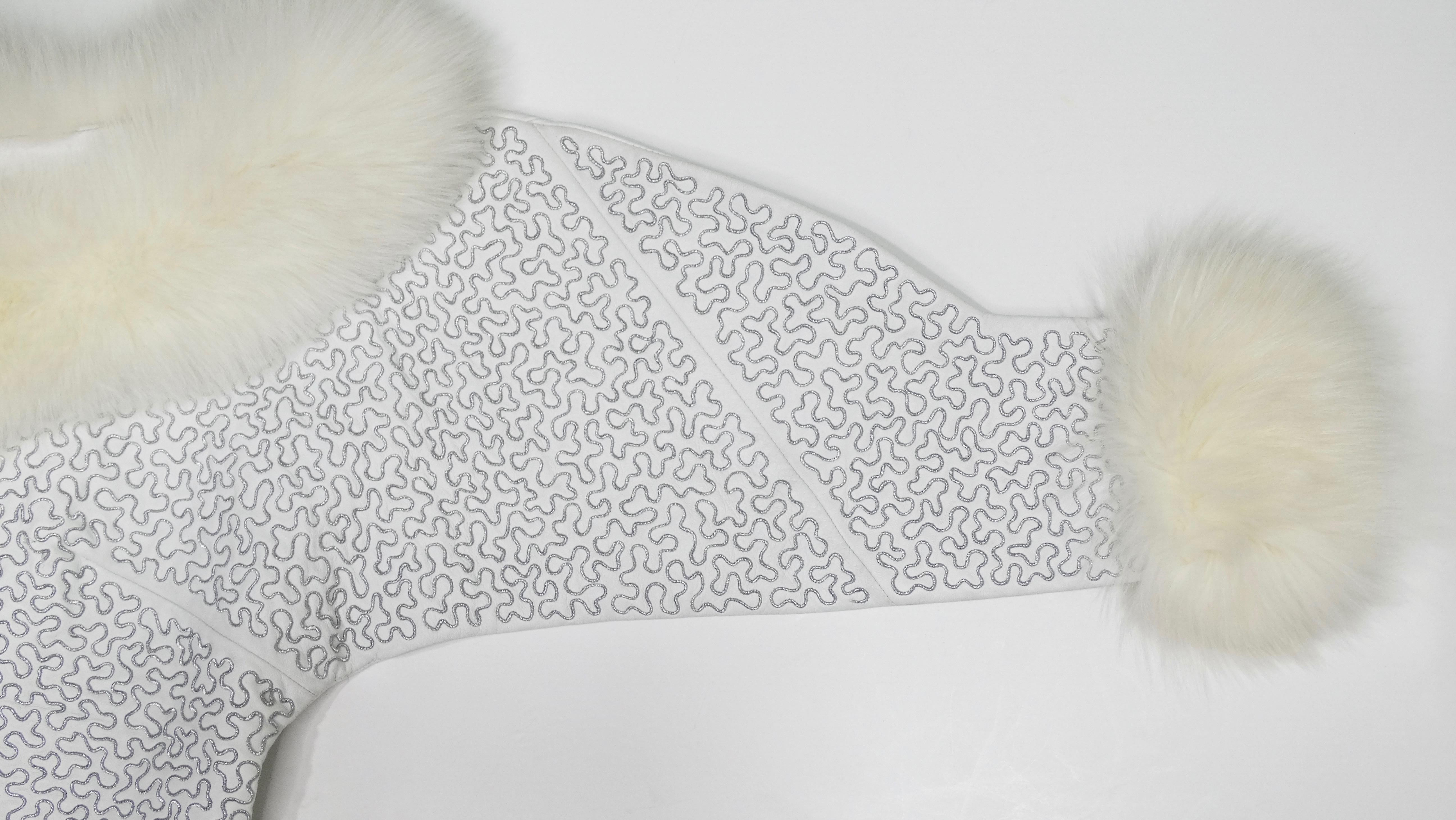 Jean-Claude Jitrois Couture White Leather Top For Sale 2