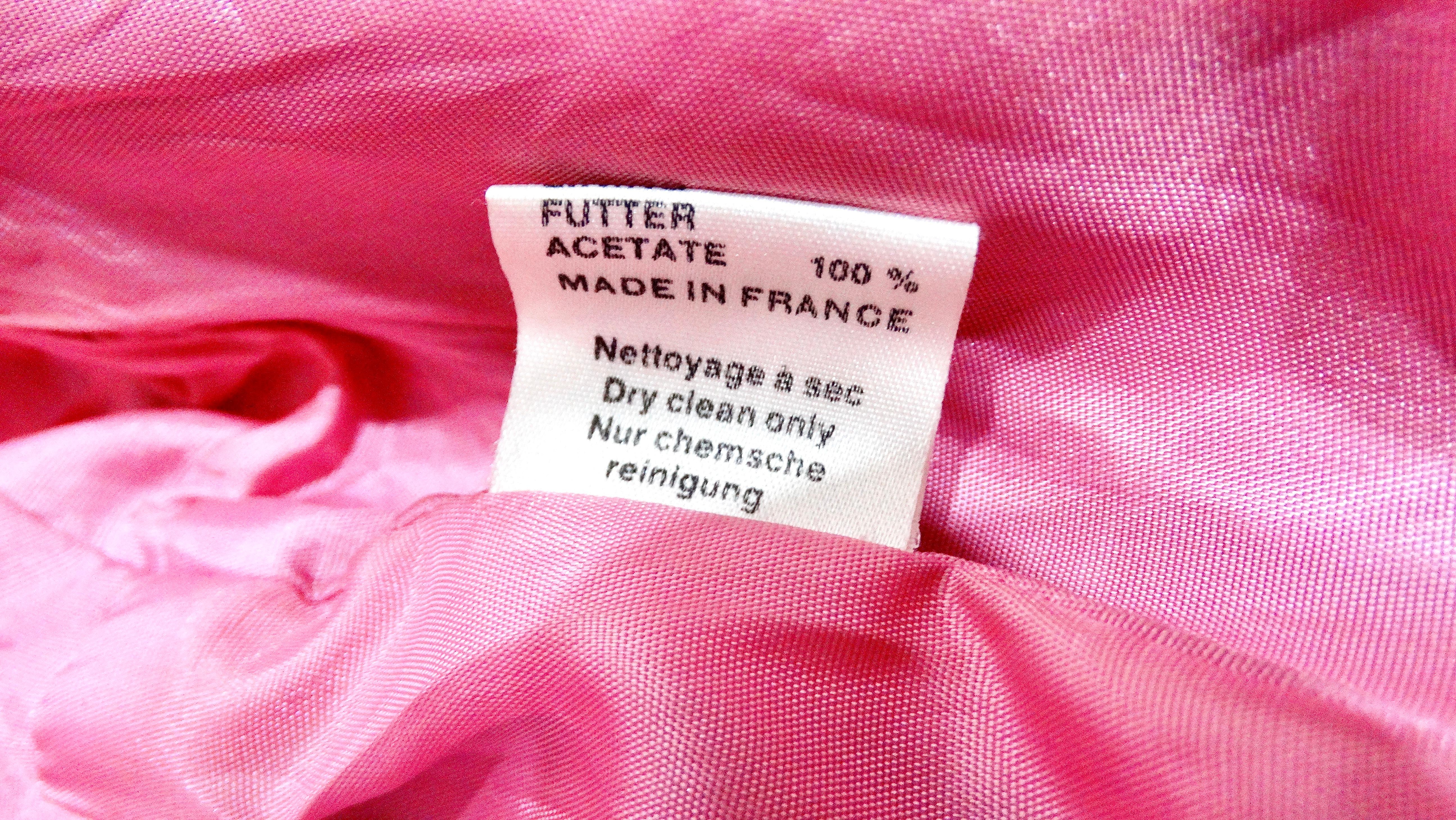 Jean Claude Jitrois Fuchsia Floral Leather Cropped Jacket circa 1990s Numbered For Sale 7
