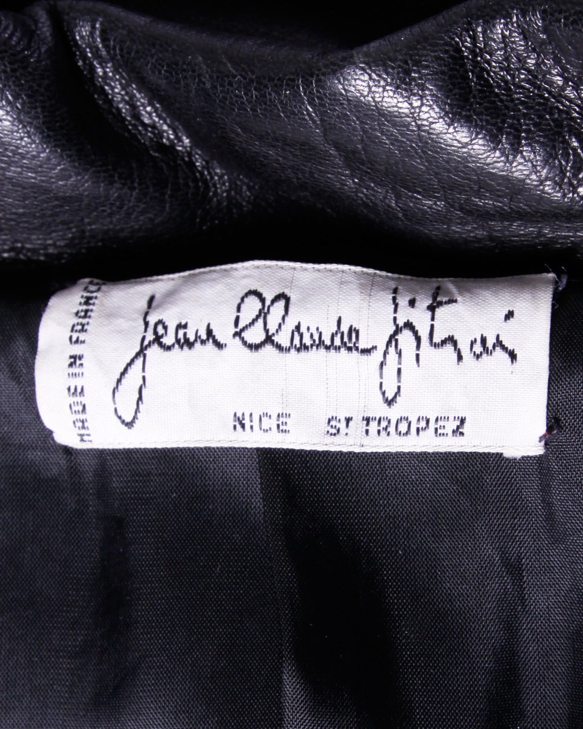 Jean Claude Jitrois Vintage 1980s 80s Black Leather Batwing or Cocoon Coat For Sale 5