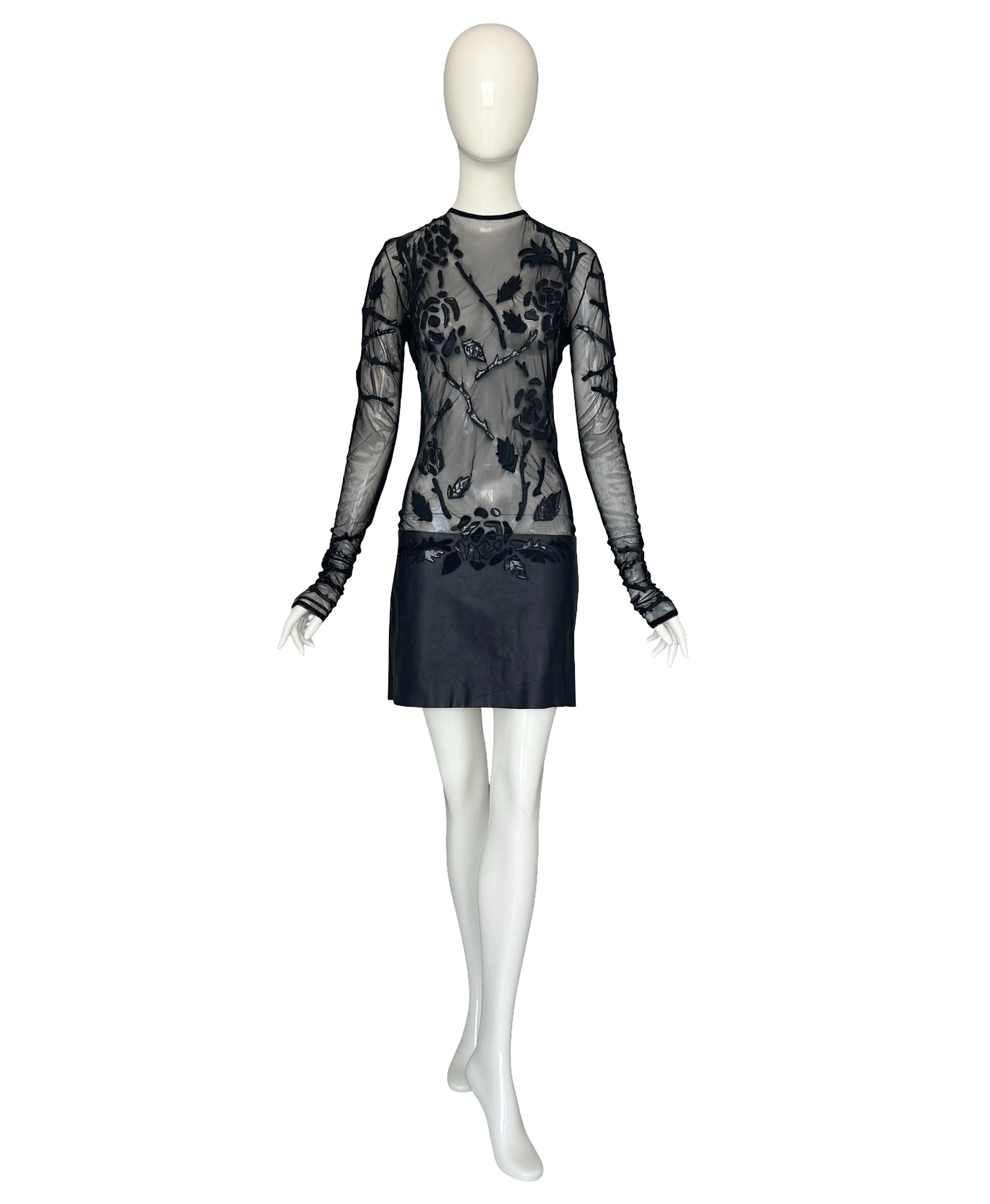 Jean-Claude Jitrois Vintage 2012 Collectional Robe en cuir et maille noire embellie en vente 4