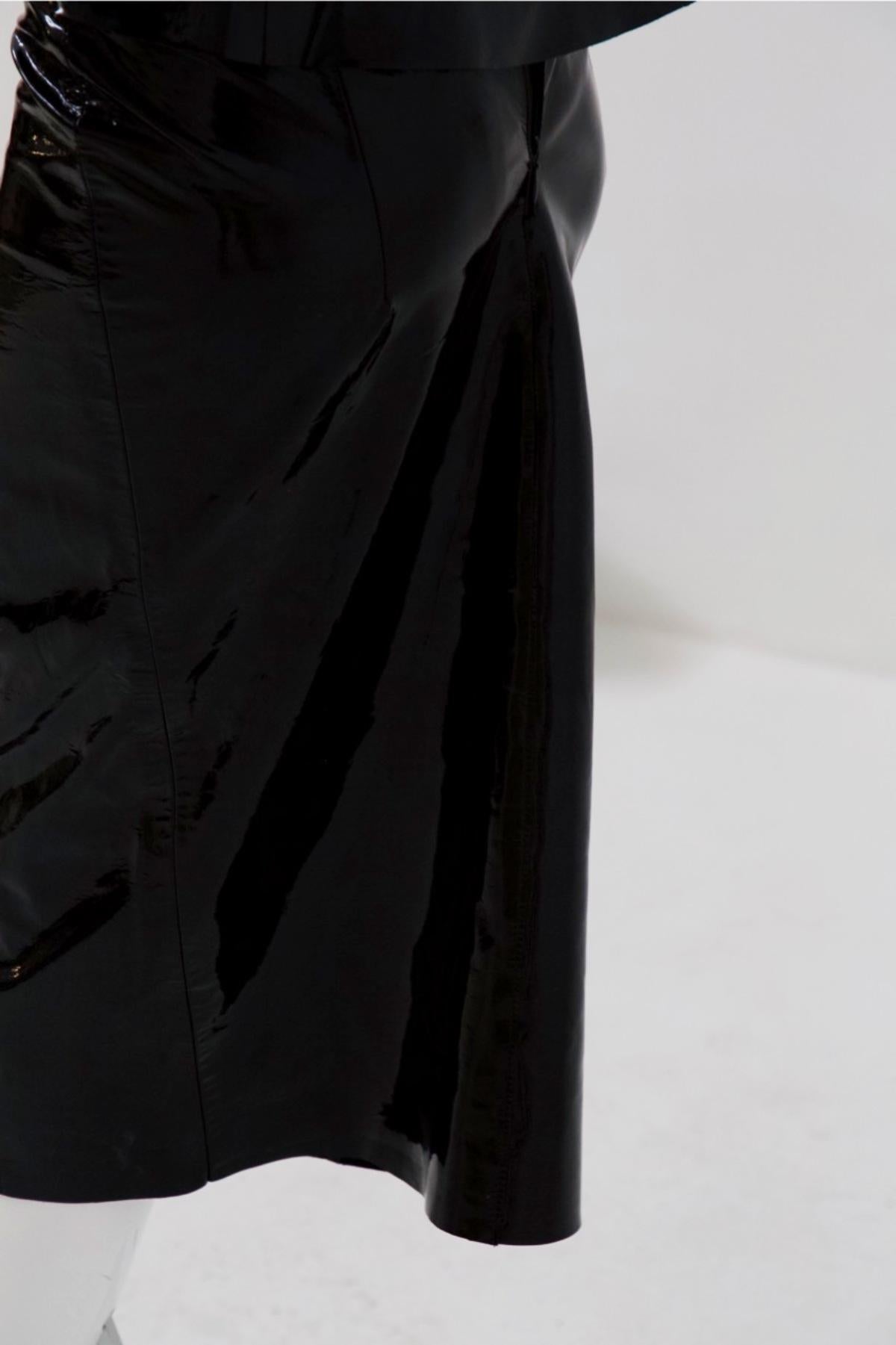 Jean-Claude Jitrois Vintage Black Latex Skirt Suit 5
