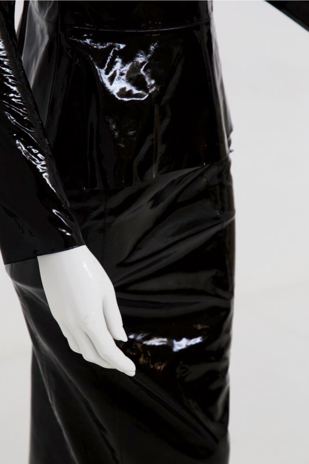 Jean-Claude Jitrois Vintage Black Latex Skirt Suit 1