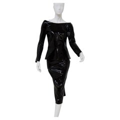 Jean-Claude Jitrois - Tailleur jupe en latex noir vintage