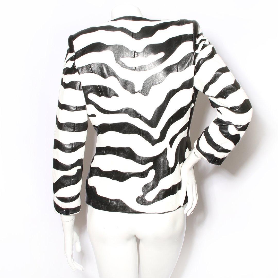 leather zebra jacket