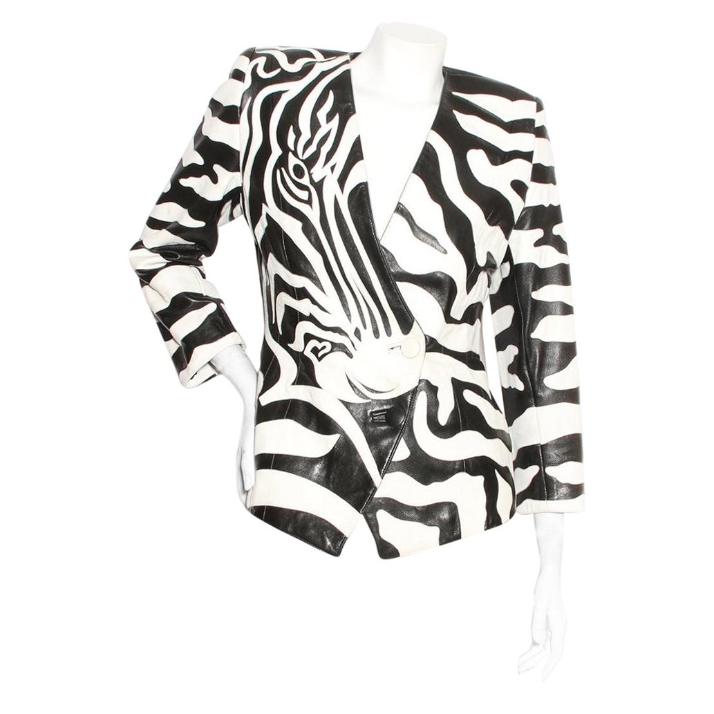 Jean-Claude Jitrois Zebra Print Leather Jacket Circa 1980’s