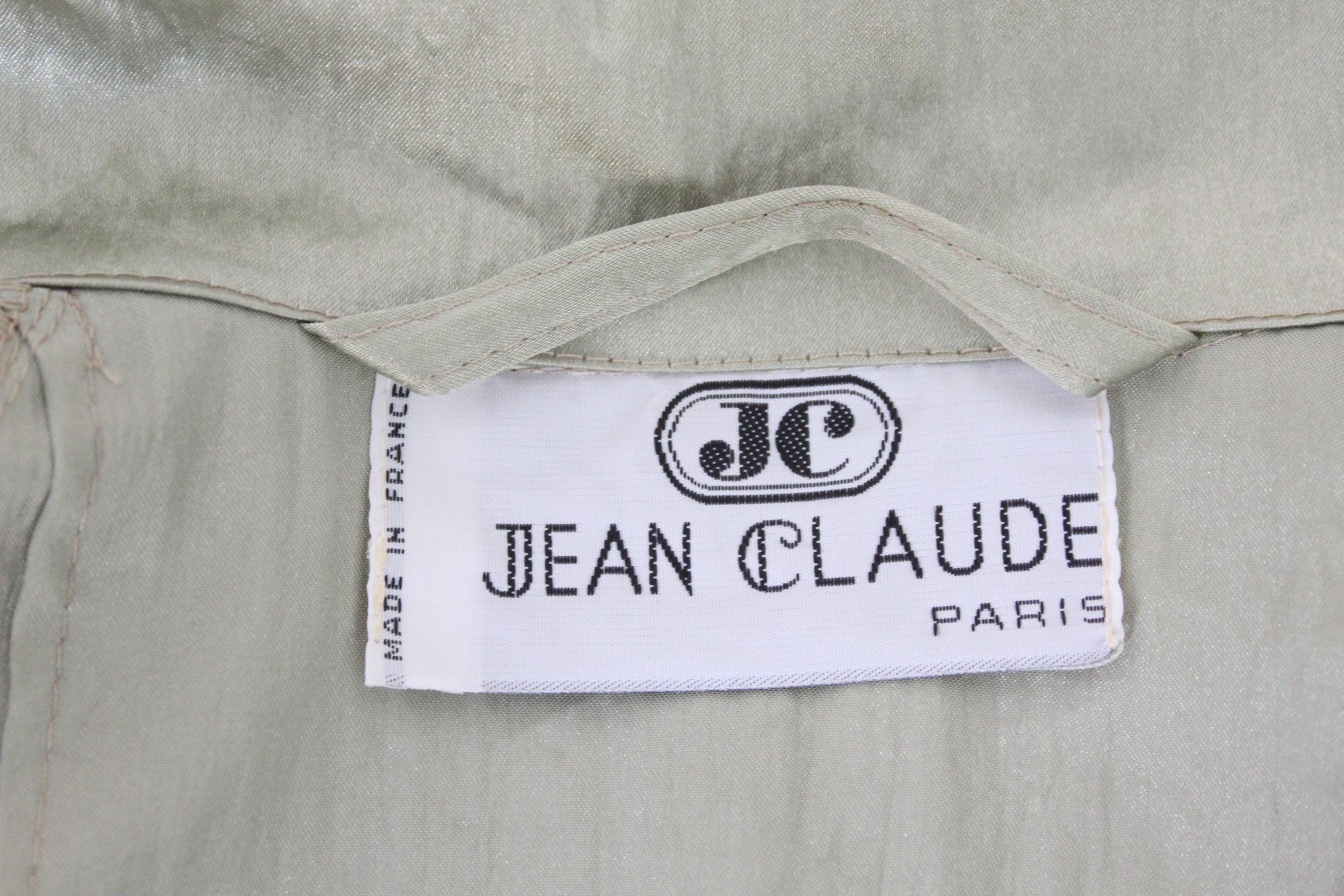 Gray Jean Claude Light Green Soft Long Trench Coat