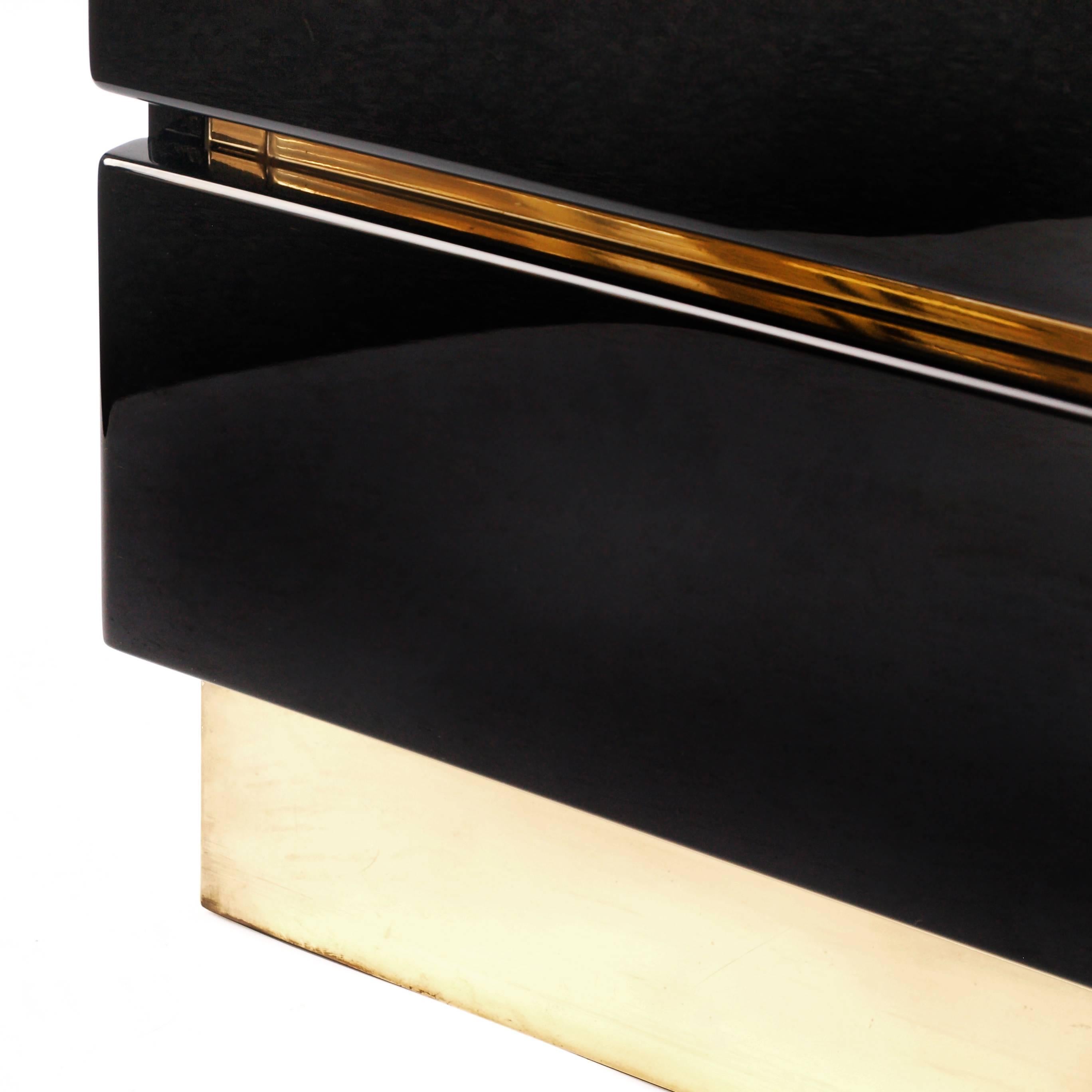 Jean Claude Mahey, 1970s Black Lacquered Chest of Drawers 3