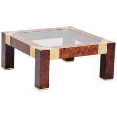 Vintage Jean Claude Mahey Burl Wood Coffee Table, France, 1970