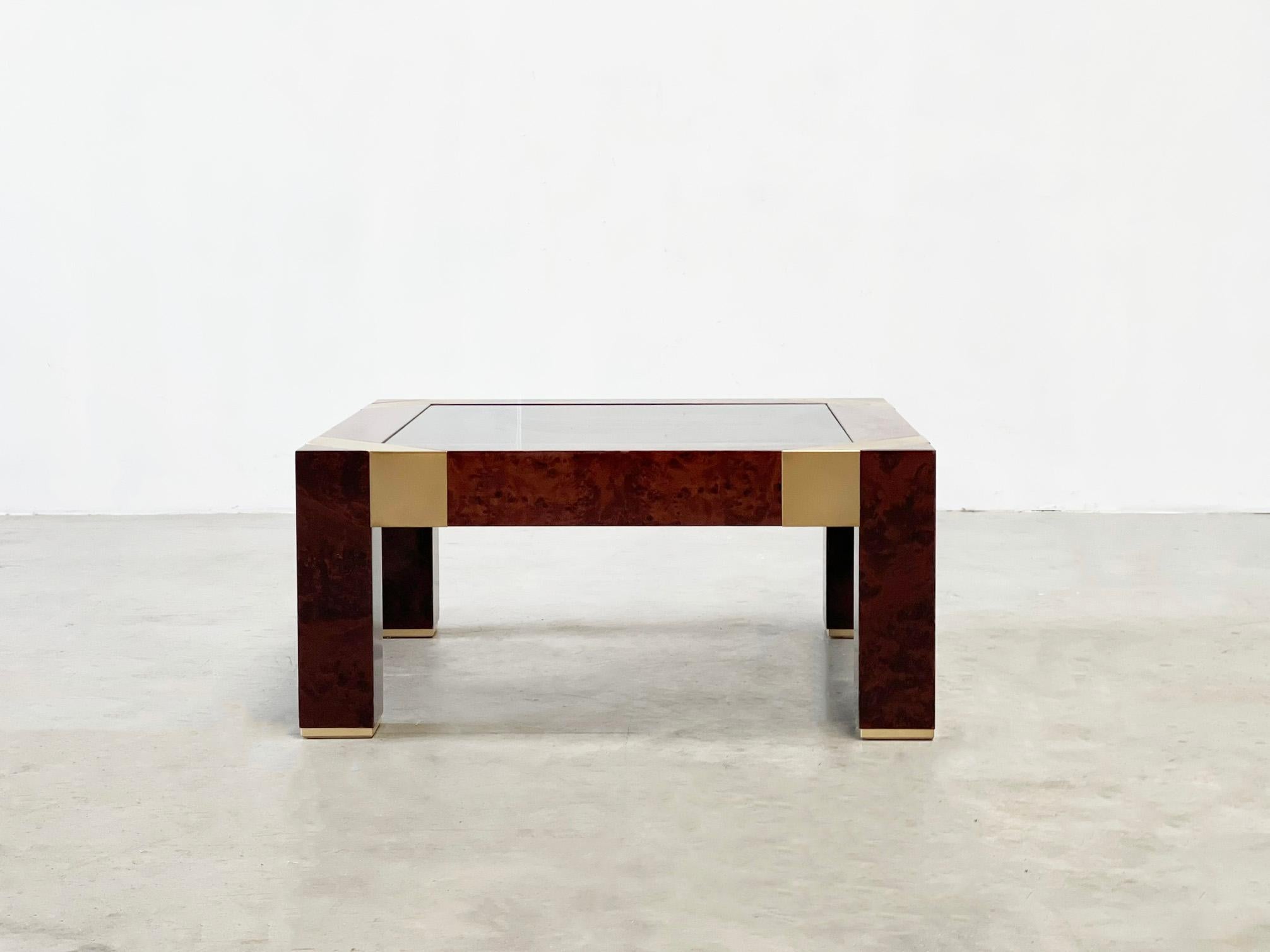 Jean Claude Mahey burlwood coffee table In Good Condition For Sale In Nijlen, VAN
