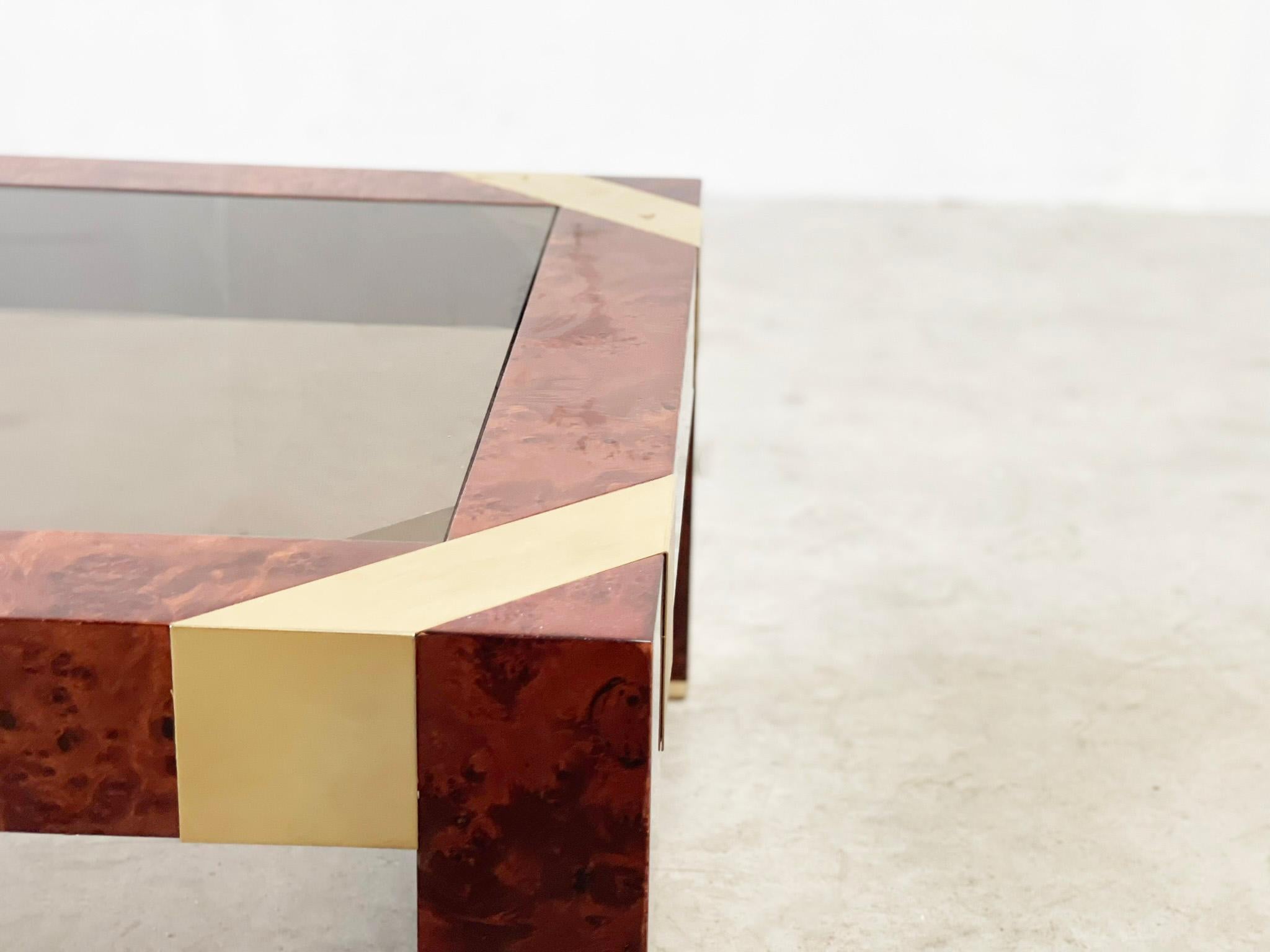 Jean Claude Mahey burlwood coffee table For Sale 2