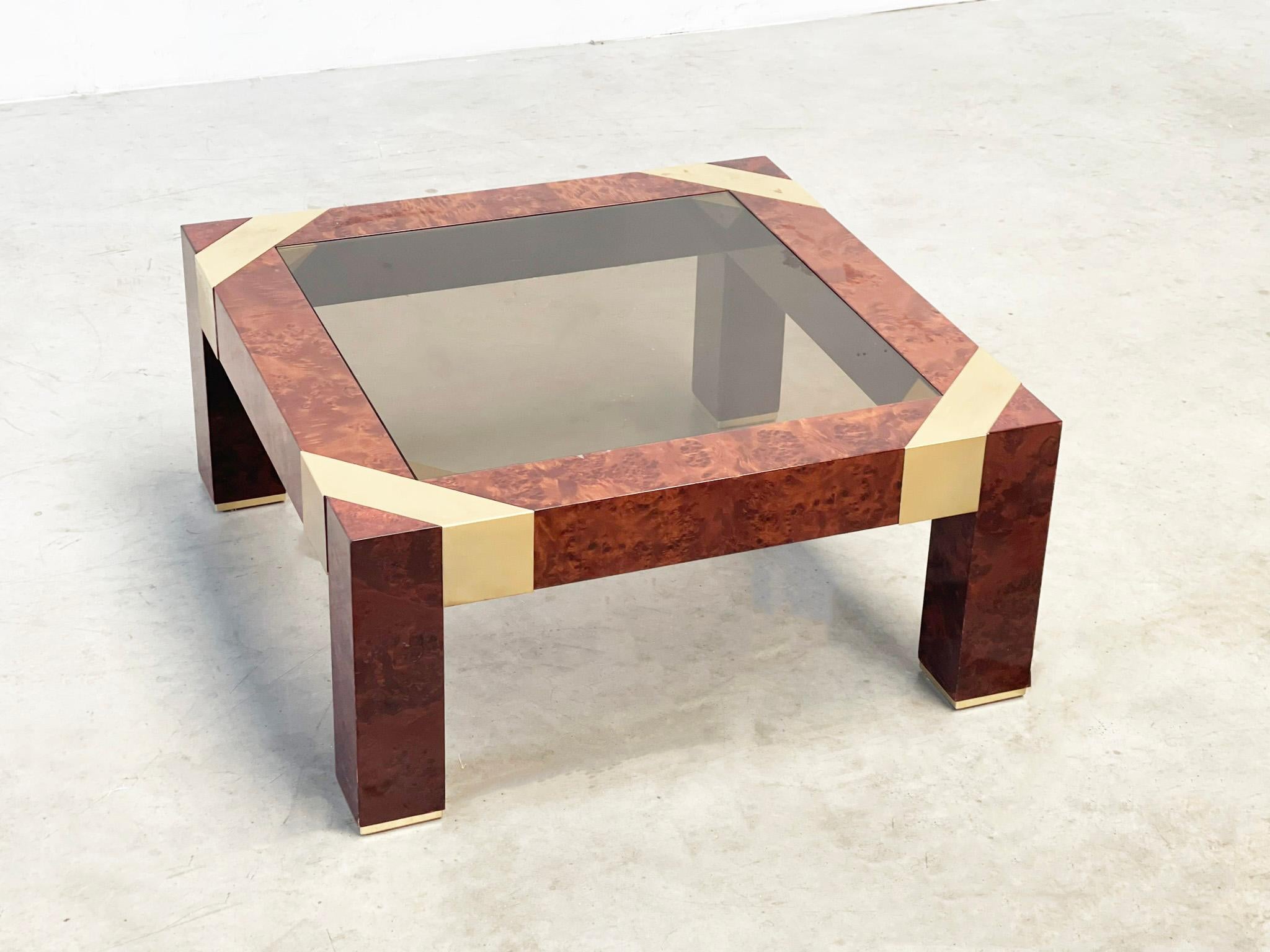 Jean Claude Mahey burlwood coffee table For Sale 3
