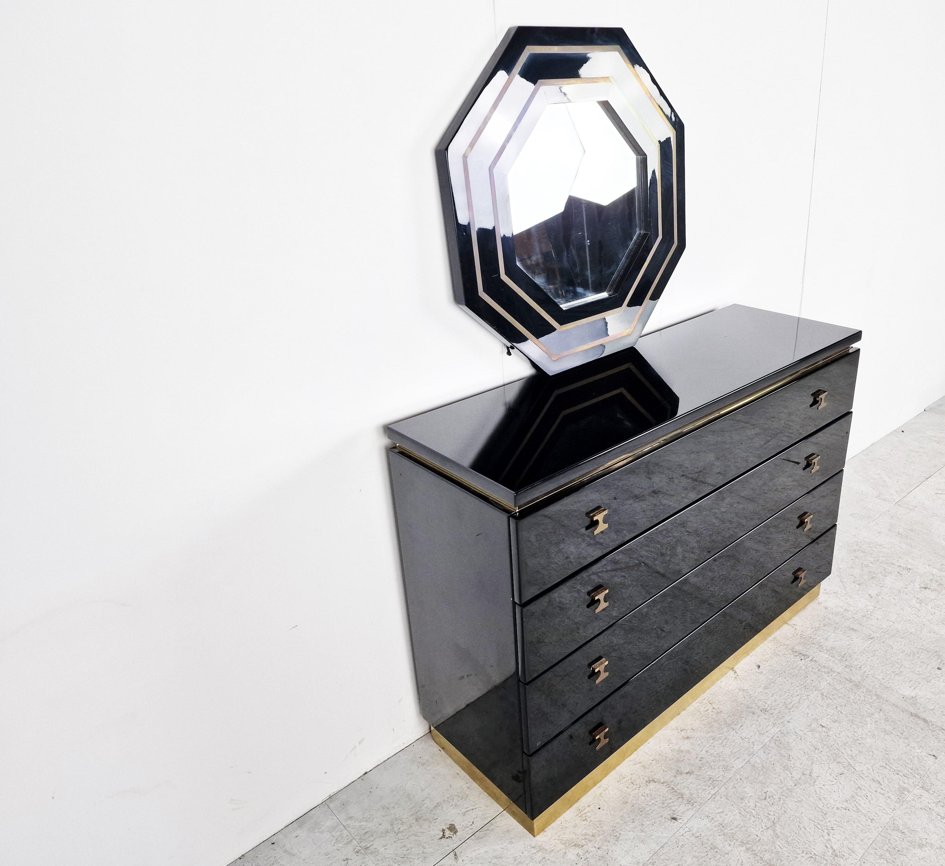Jean Claude Mahey Chest of Drawers with Mirror, 1970s 4
