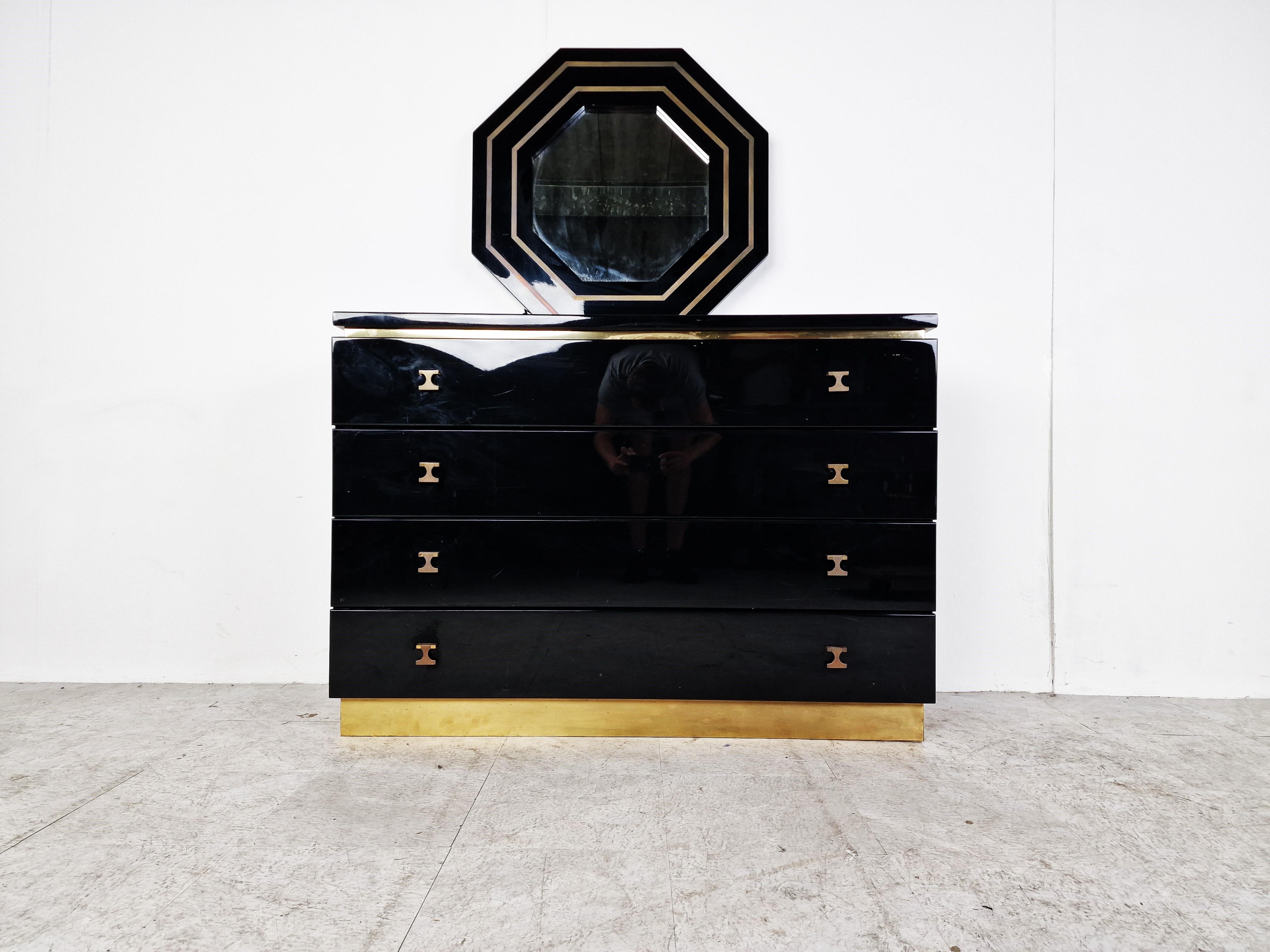 Jean Claude Mahey Chest of Drawers with Mirror, 1970s In Good Condition In HEVERLEE, BE