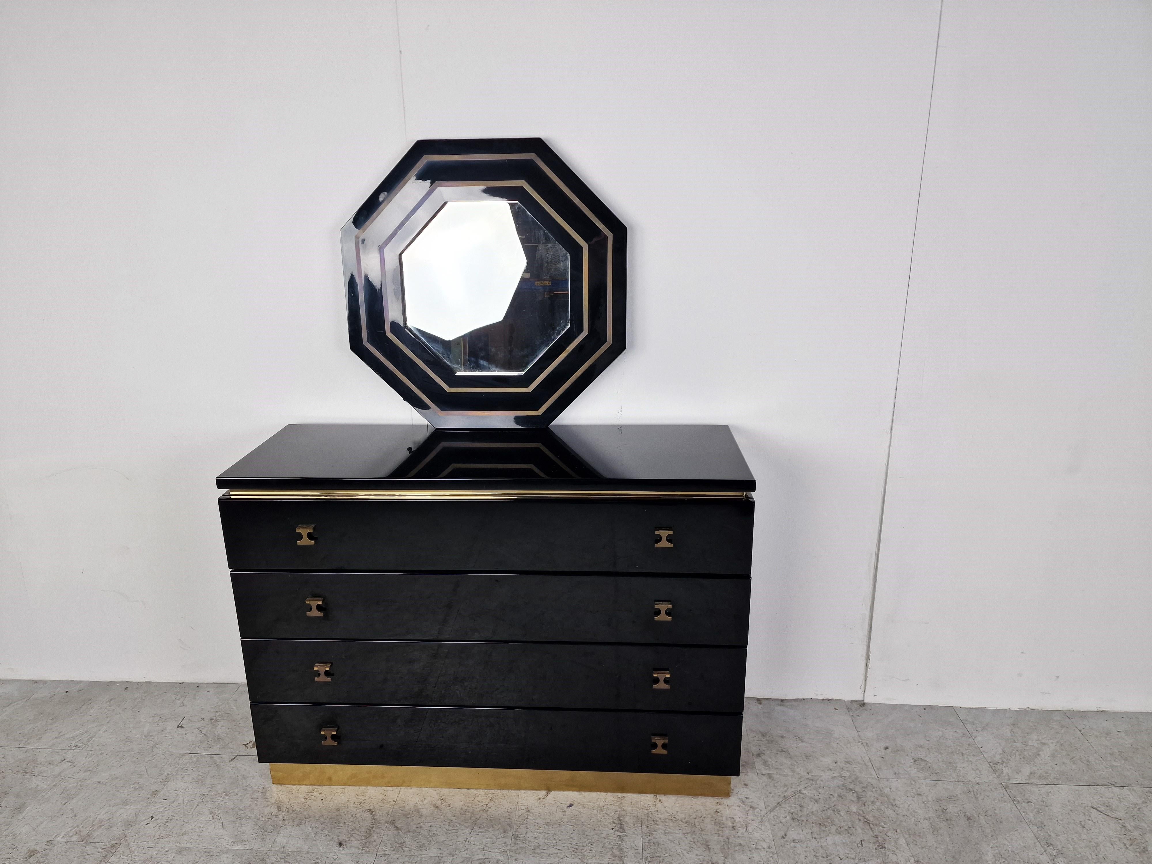 Late 20th Century Jean Claude Mahey Chest of Drawers with Mirror, 1970s