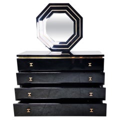 Jean Claude Mahey Chest of Drawers with Mirror, 1970s