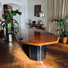 Jean-Claude Mahey Elm Burl Dining Table for Roche Bobois, 1970s
