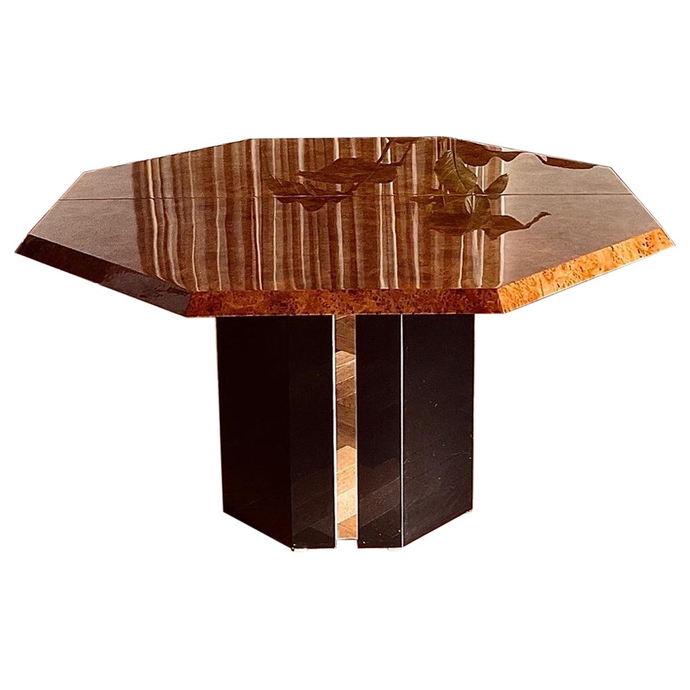 Jean-Claude Mahey Elm Burl Dining Table for Roche Bobois, 1970s