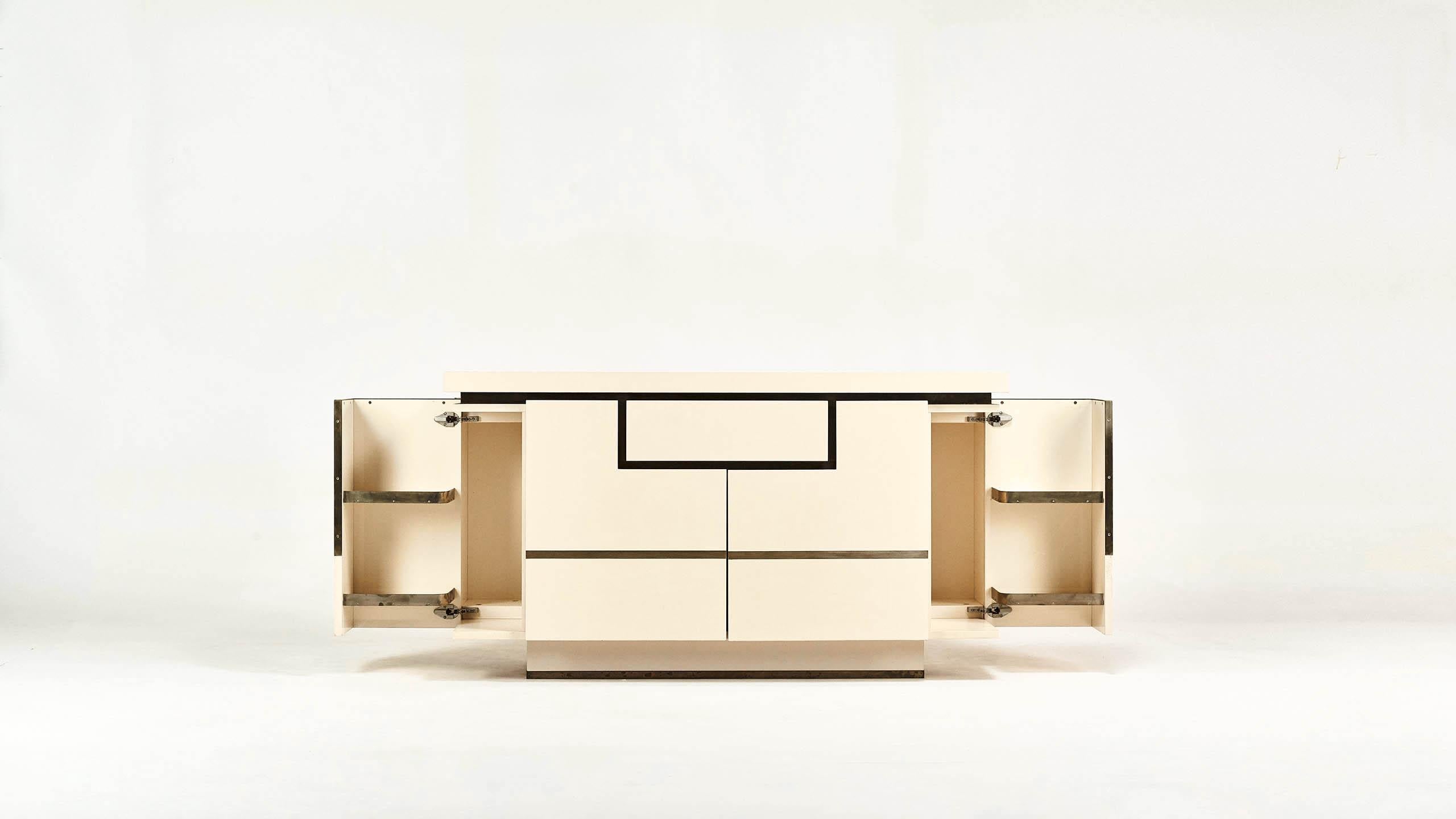 Hollywood Regency Jean-Claude Mahey, Lacquered Sideboard for Roche Bobois, circa 1970