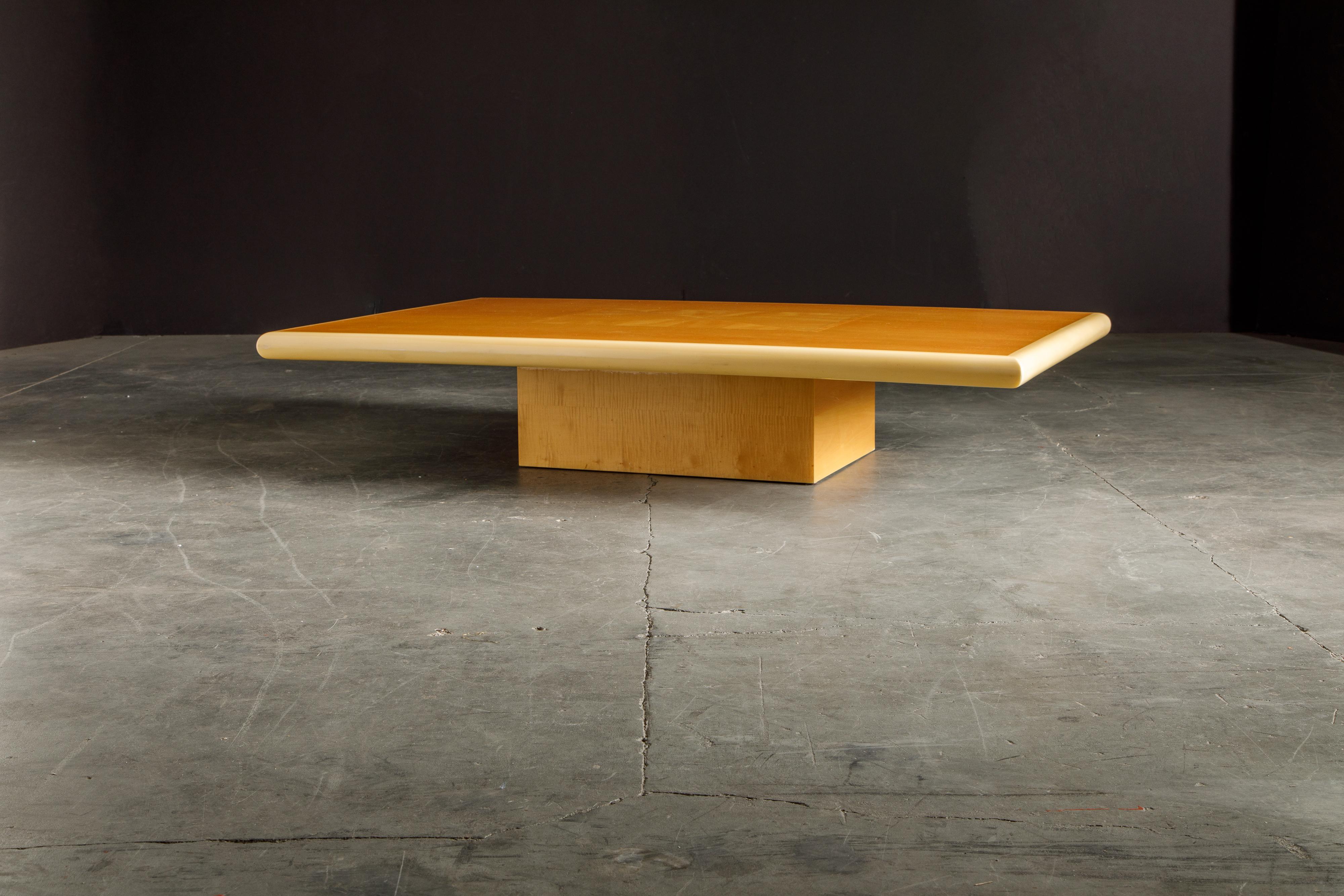 Jean Claude Mahey Post-Modern Cocktail Table, 1980s France, Signed For Sale 4