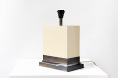 Jean-Claude Mahey – Rectangular Cream Resin Table lamp, 1970s