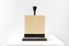 Jean-Claude Mahey – Rectangular Cream Resin Table lamp, 1970s