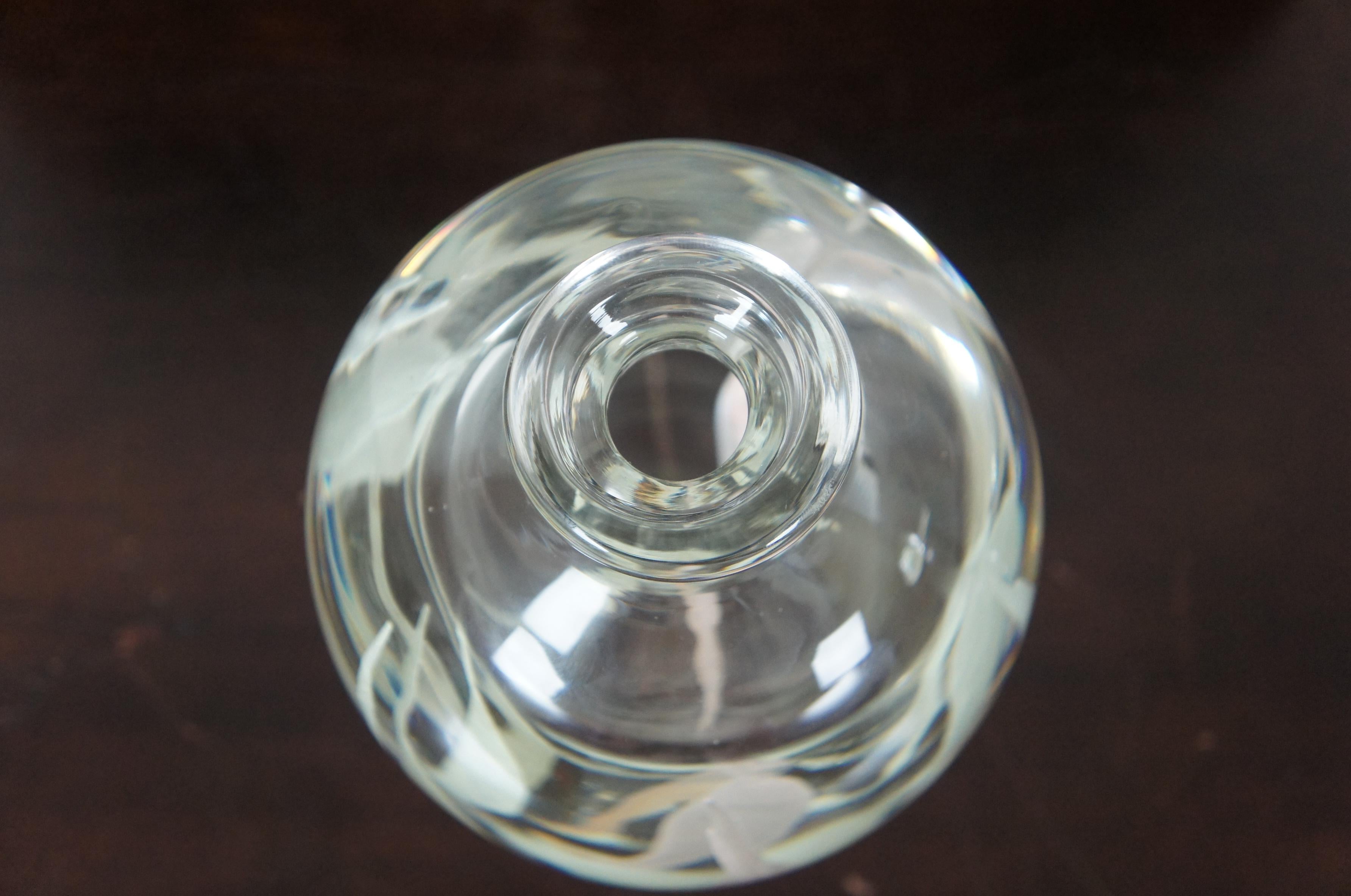 Jean Claude Novaro Glow in the Dark Art Glass Modern Decanter Bottle Vase In Good Condition In Dayton, OH