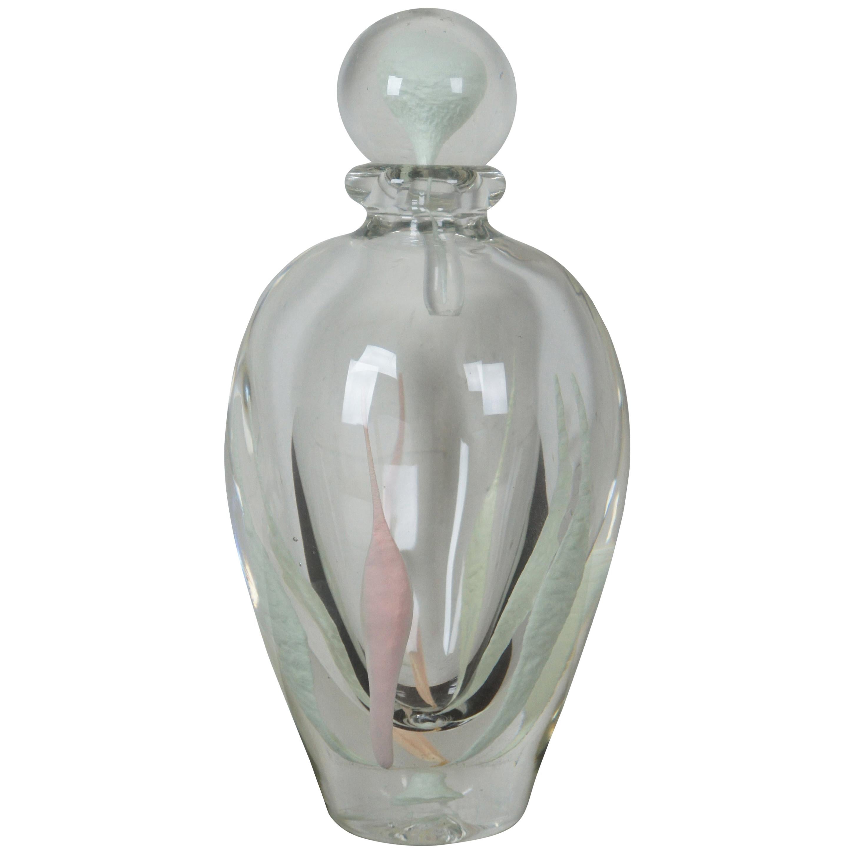 Jean Claude Novaro Glow in the Dark Art Glass Modern Decanter Bottle Vase